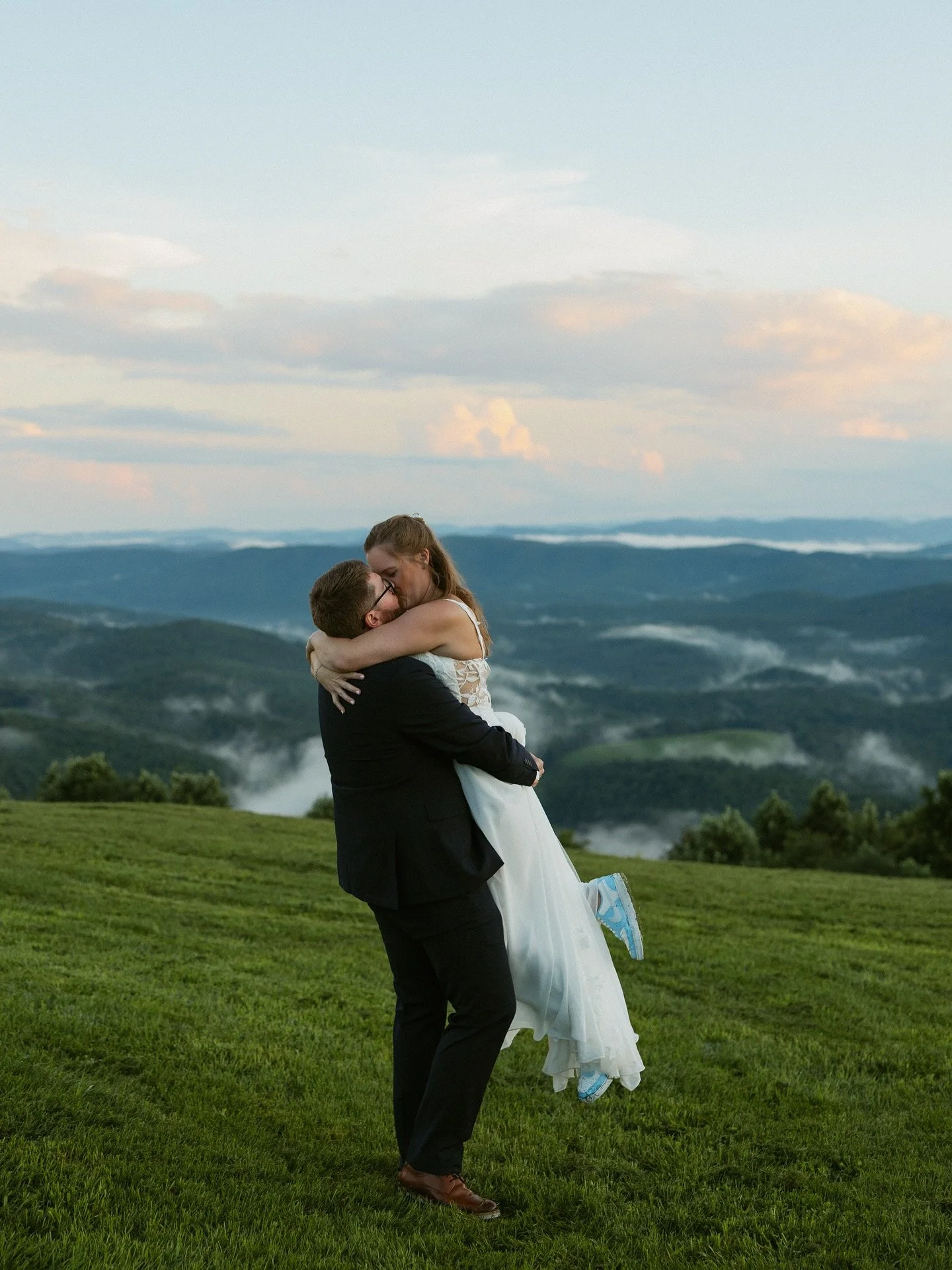 POV: you marry your best friend on a North Carolina mountaintop. With a day of uncertain weather, to ending it with a beautiful double rainbow and sunset, this day for Emily + Gerrett was one for the books ✨🌈

Vendor Team:
Venue @skyretreat 
Planner