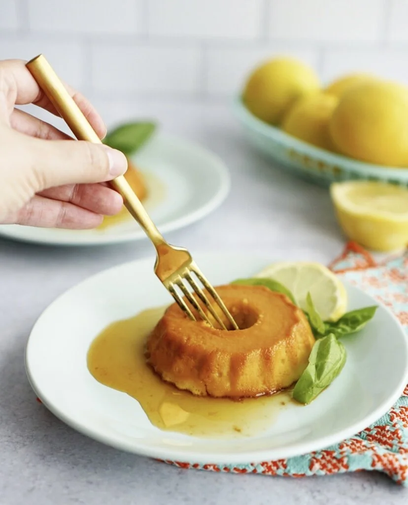 Lemon Basil Flan
