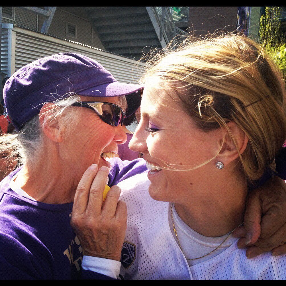 Sad to not be there in person today as @uwsoftball honored two unforgettable people. After a game you could always count on la hug from Ardee and the worlds biggest grin from Vic. I am grateful to have been on the receiving end of their encouragement