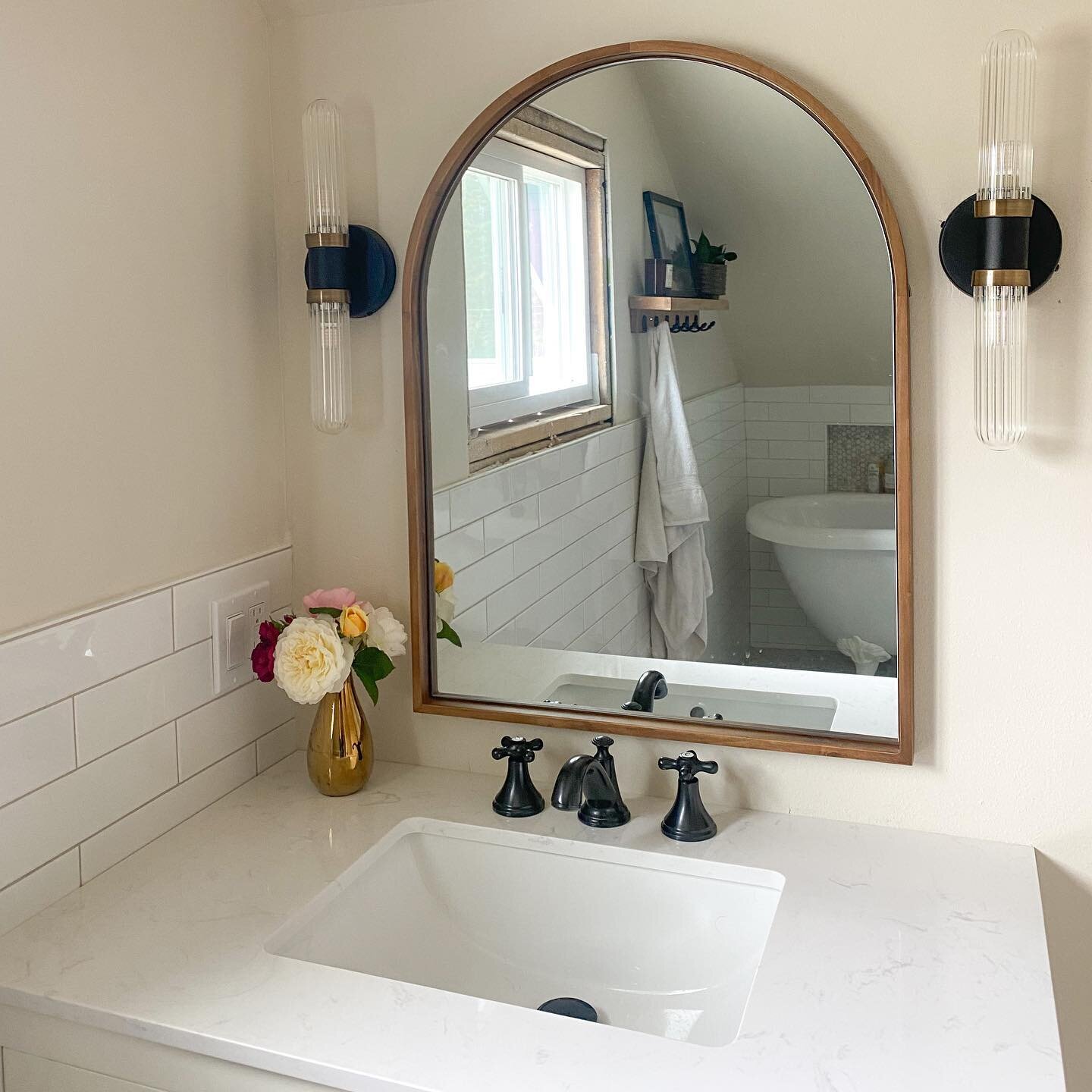 This bathroom been one of my favorite projects that we have undertaken. The goal was to creating a neutral palette that&rsquo;s period specific to our home, then adding textures and warmth with the decor. We are still waiting on some final trim and d