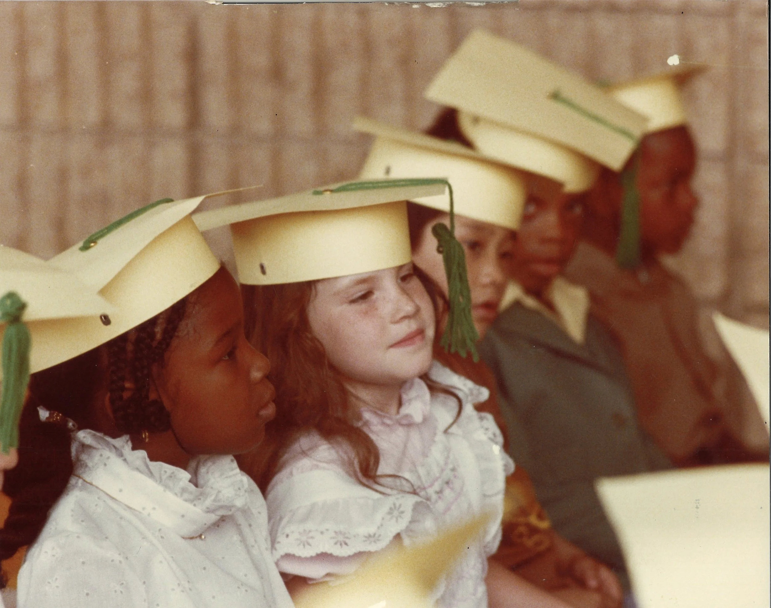 Before Philadelphia adopted universal full-day kindergarten, Children's Village had a kindergarten program. Pictured here are some kindergarten graduates.