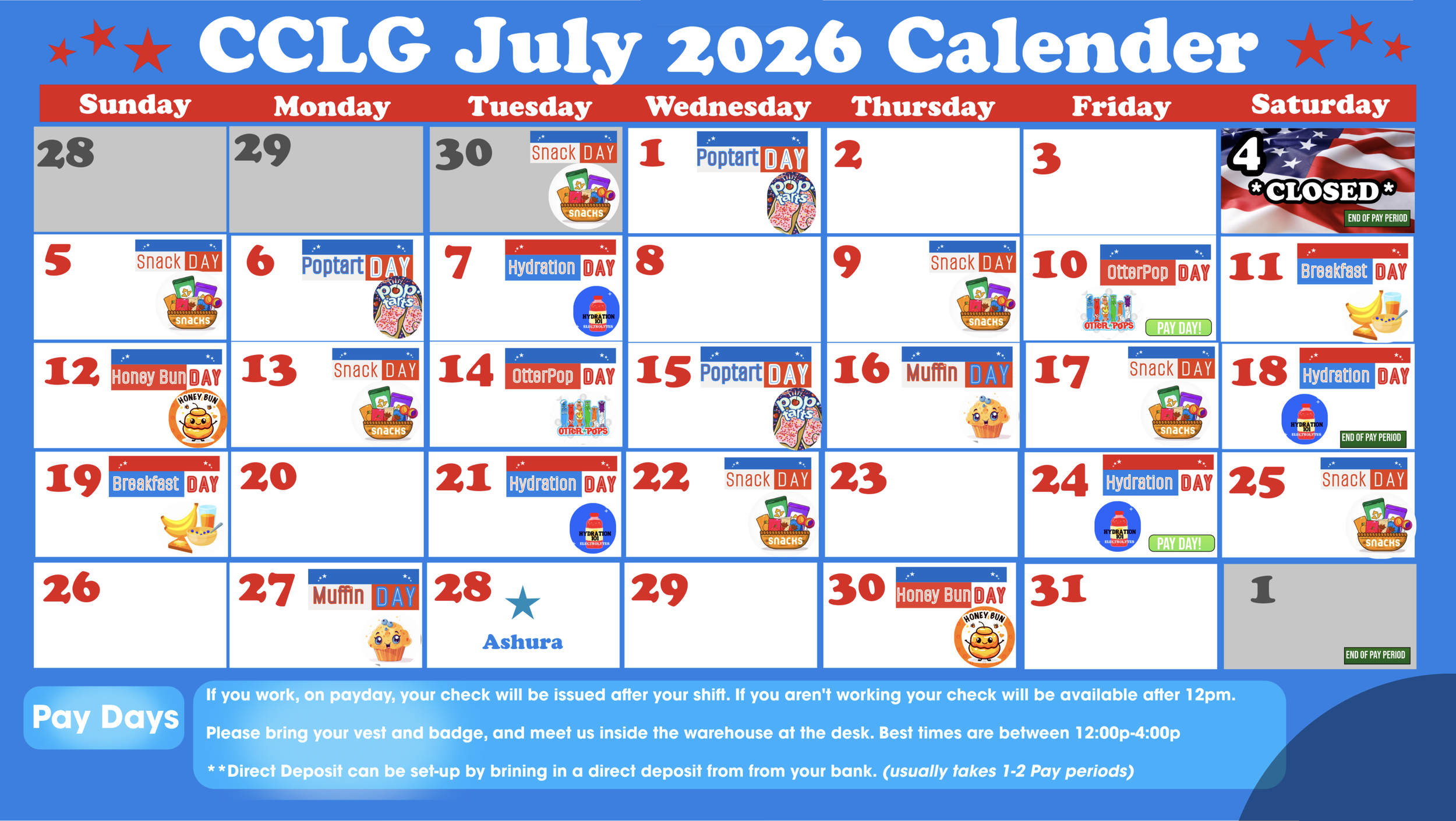 July Company Calendar 
