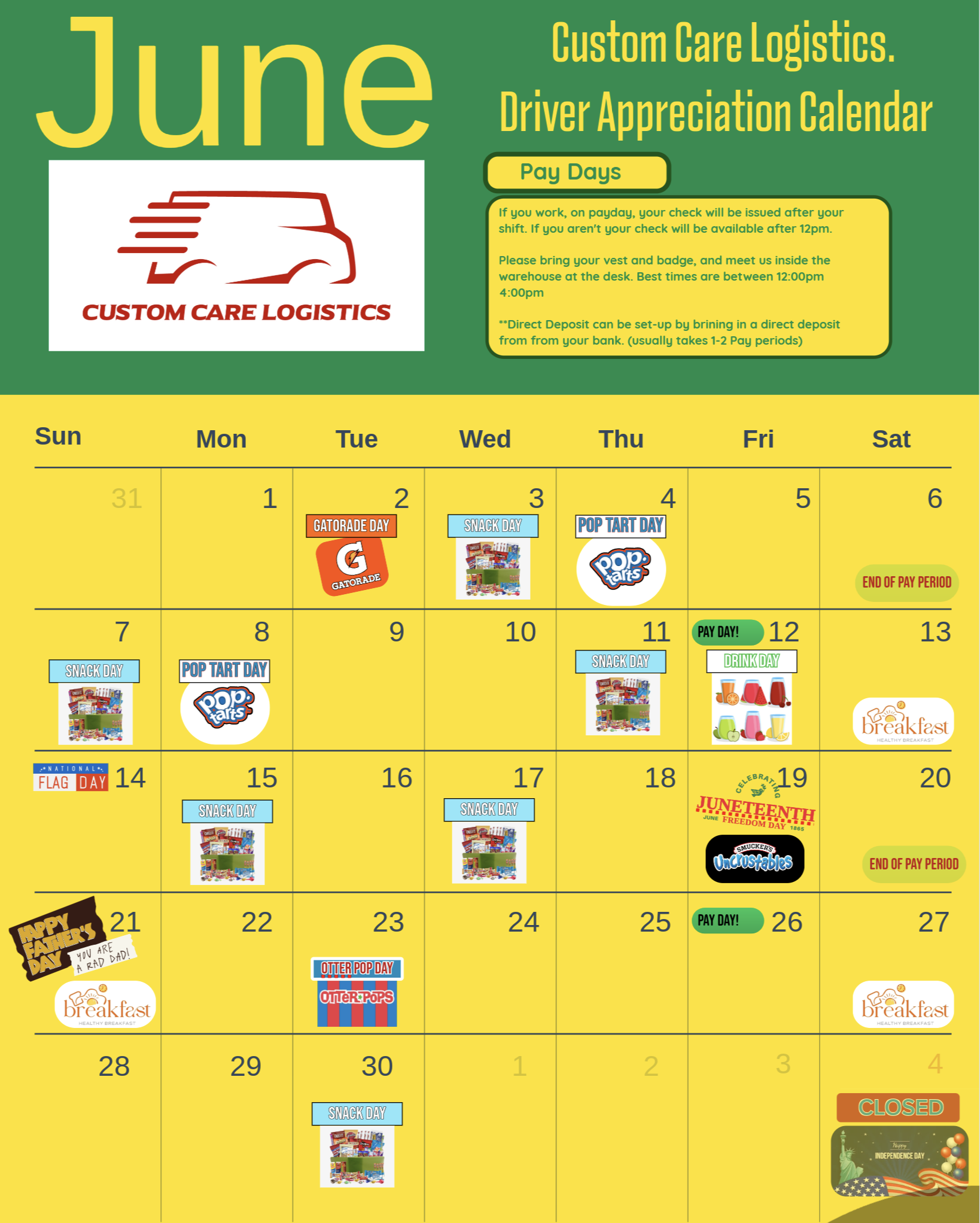 June Company Calendar 