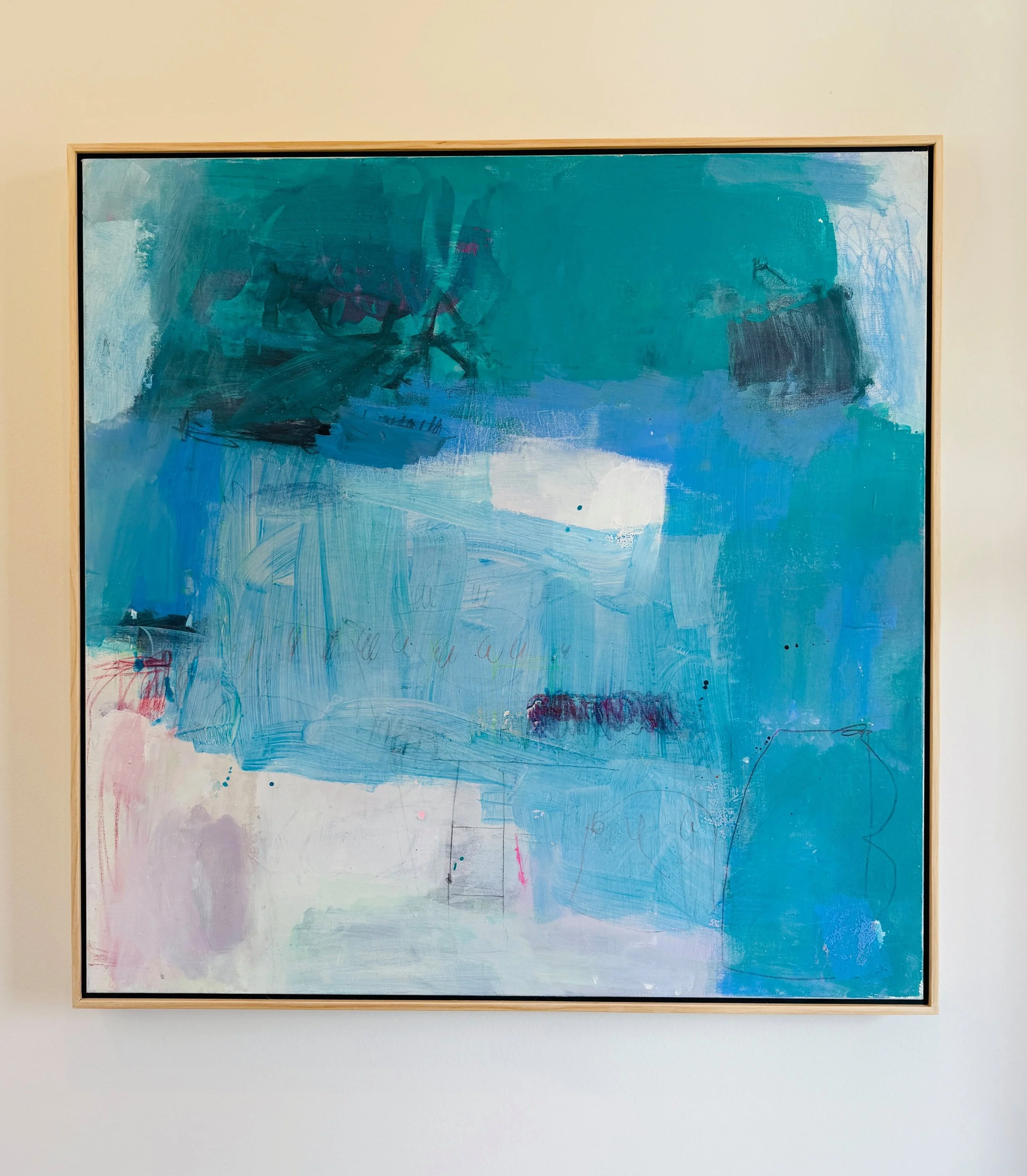 Laurie-Kwo_Beach-Glass-Blues_framed.jpg