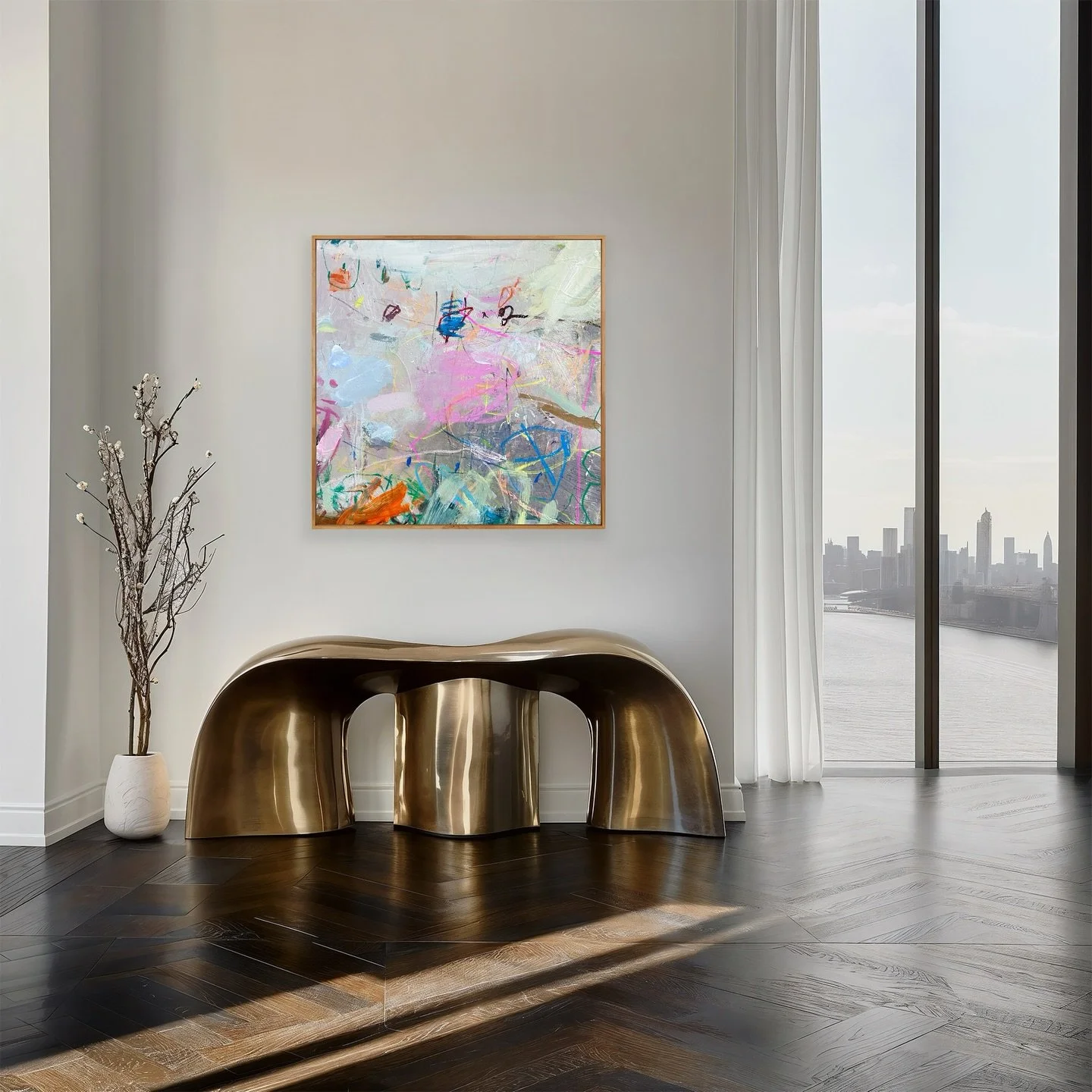 Did you know, Technology makes it super easy to see what art will look like in your space? 

Just send over a picture of your wall with dimensions and I can send a picture back with the art added! 

Here I&rsquo;m using the art room app to see if I w