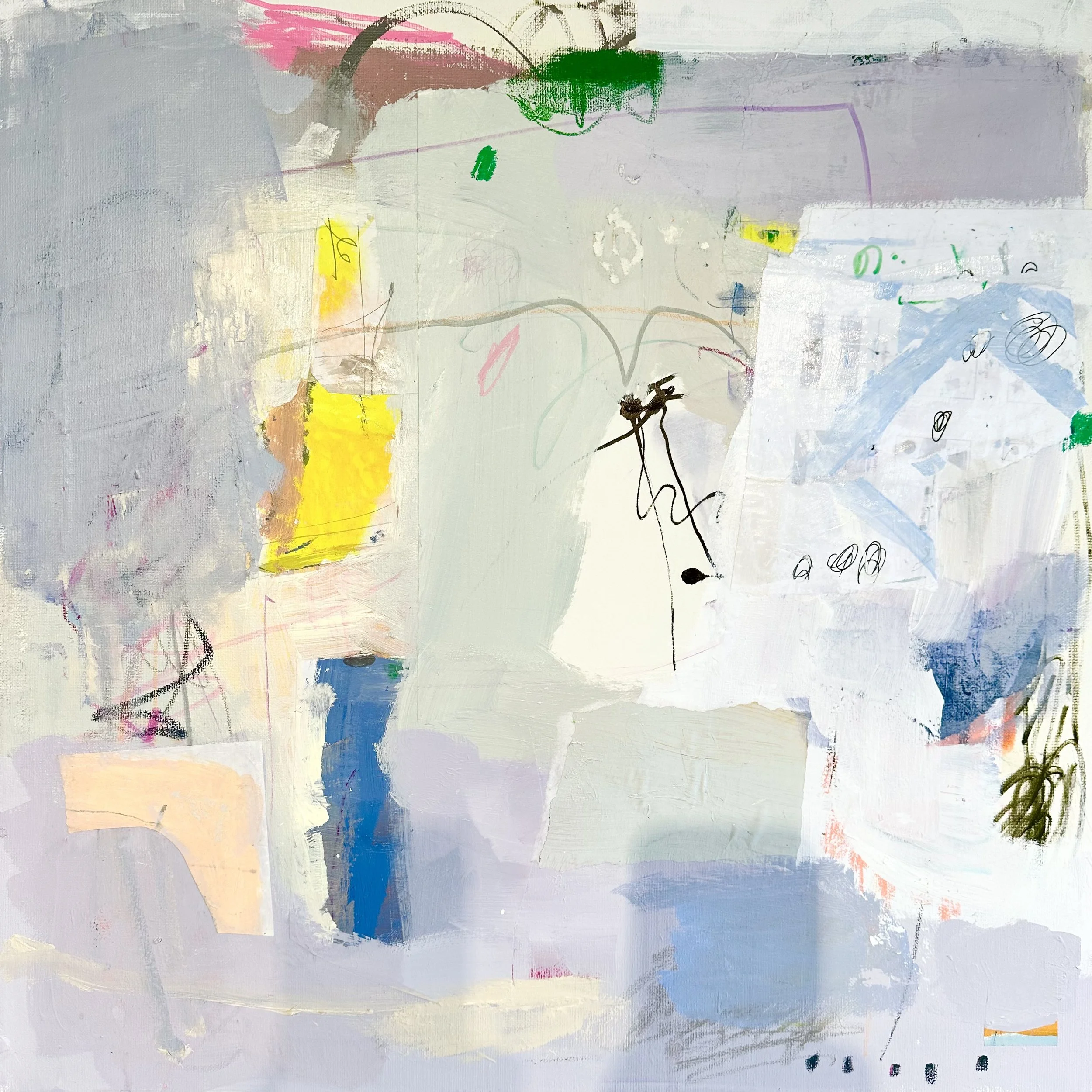   Fresh Air  2024 Mixed media on canvas  24×24inches 