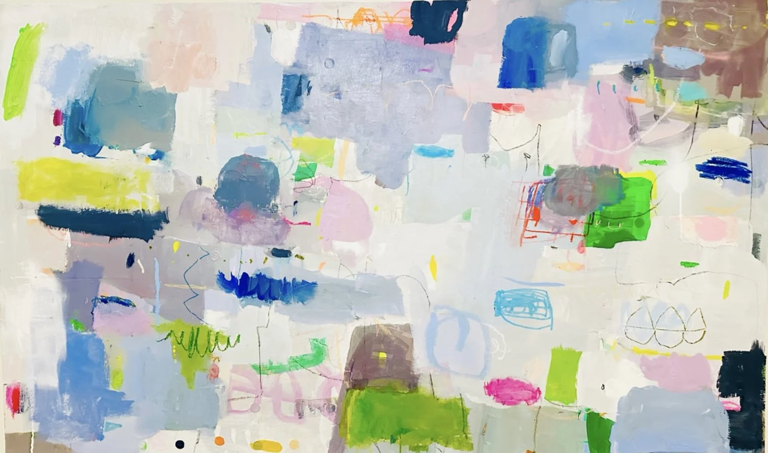   Happy Town  2024 Mixed media on canvas 61.5×37.5    