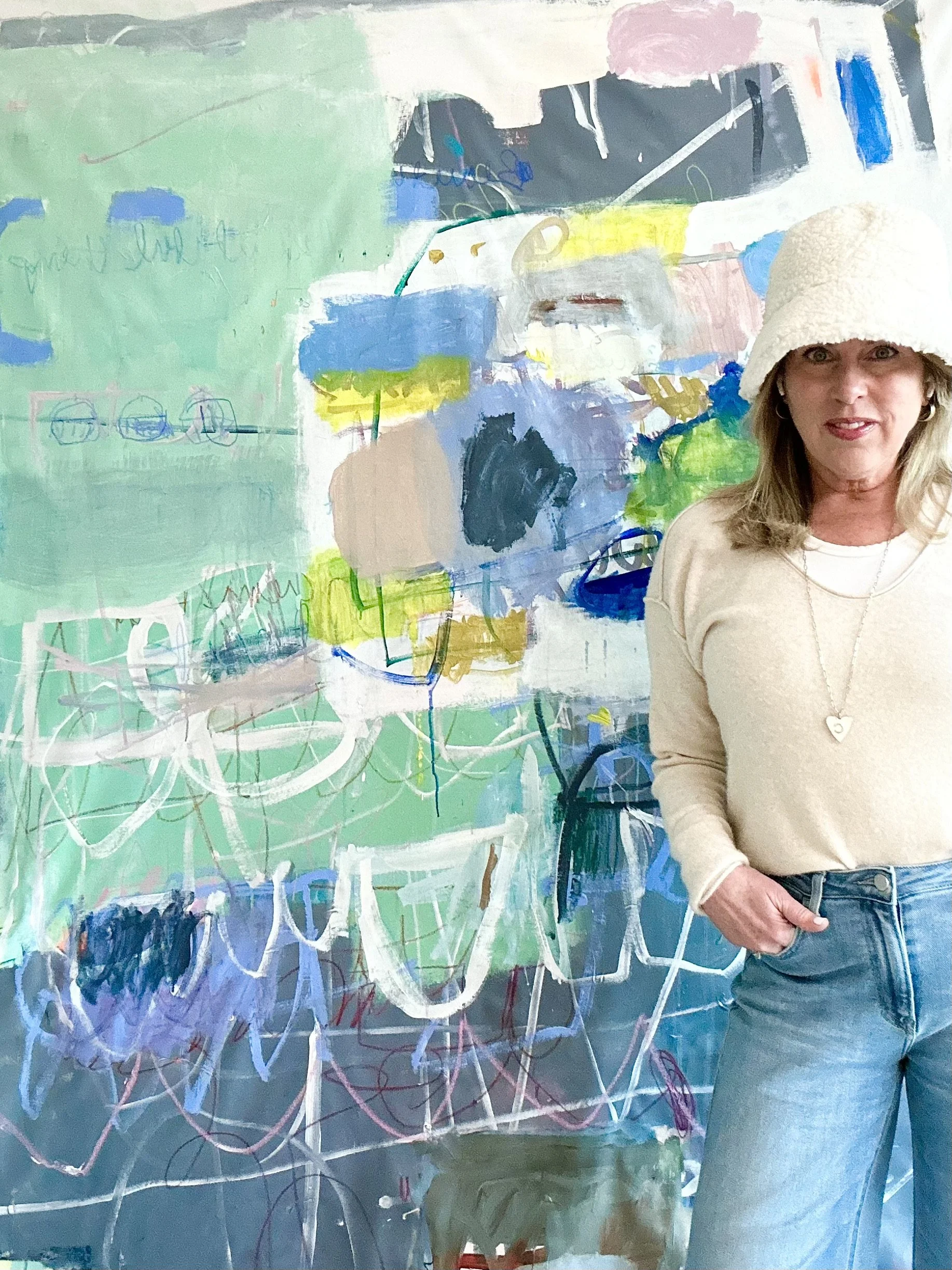   Tender Mayhem  2023 Mixed media on canvas 36×60 