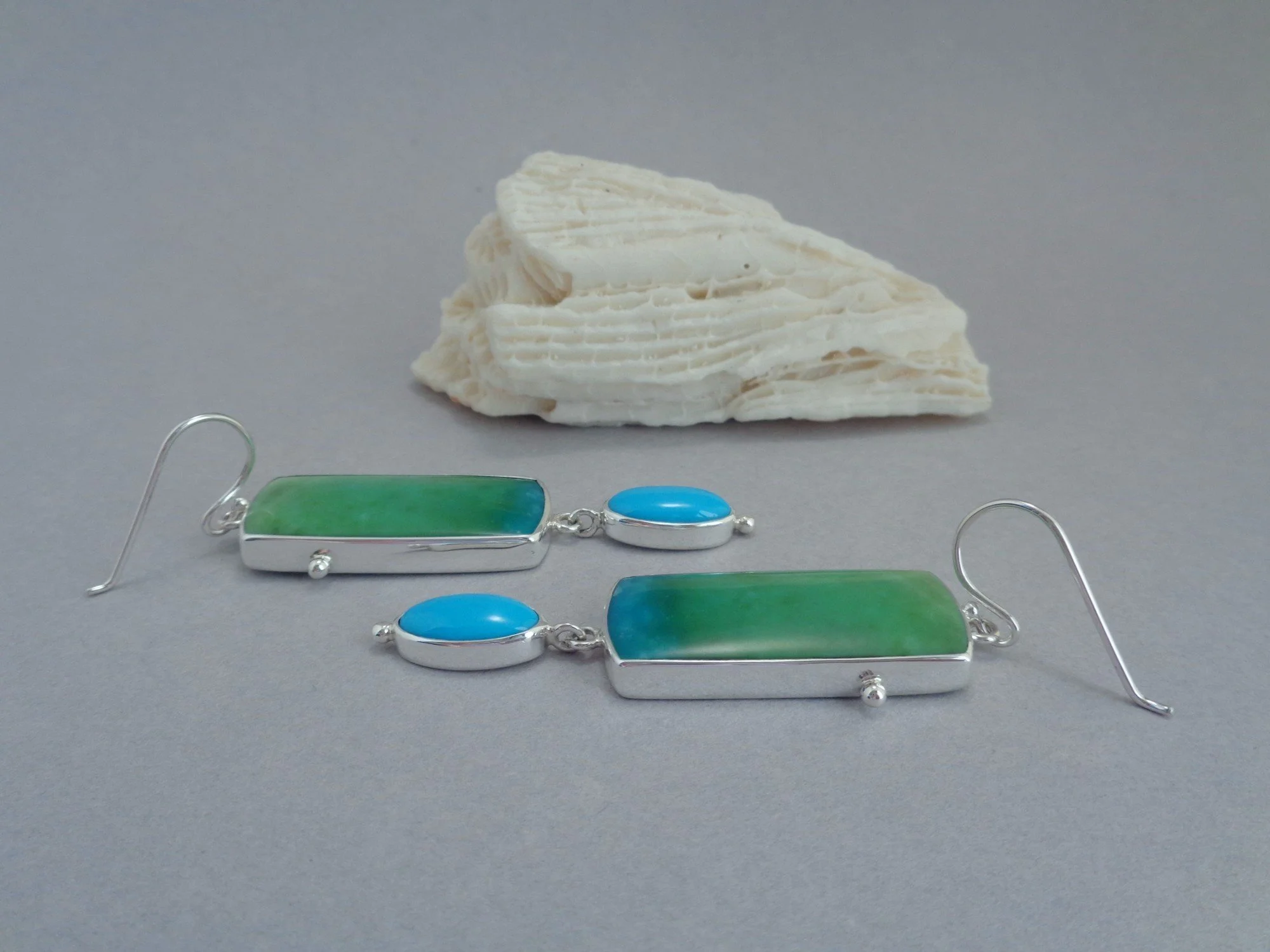 sterling silver earrings with turquoise and green opal x.jpg