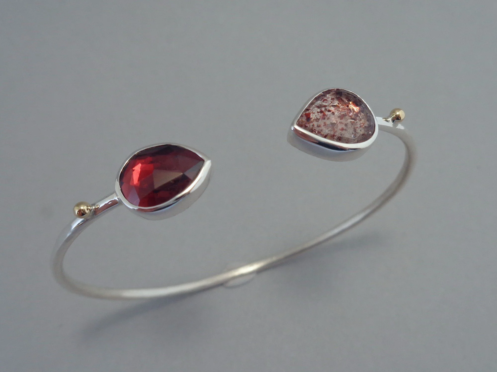 strawberry quartz and garnet cuff x.jpg