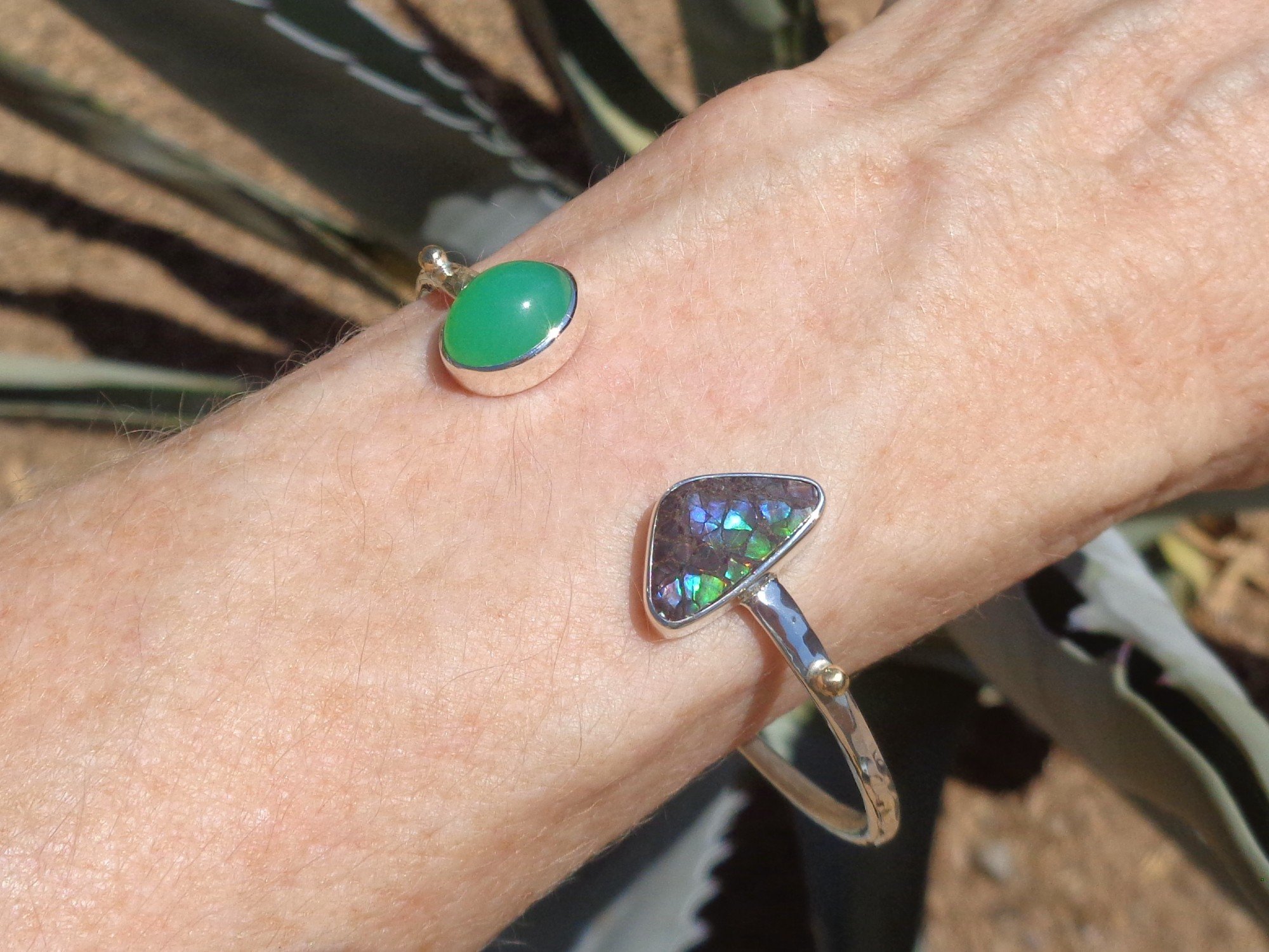 ammolite and chrysoprase bracelet x.jpg