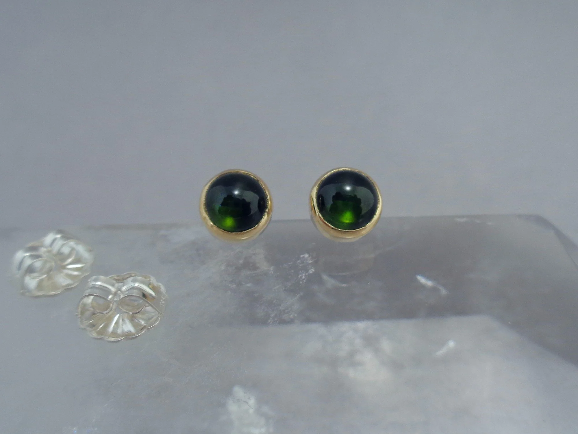 gold and silver posts with green tourmaline x.jpg