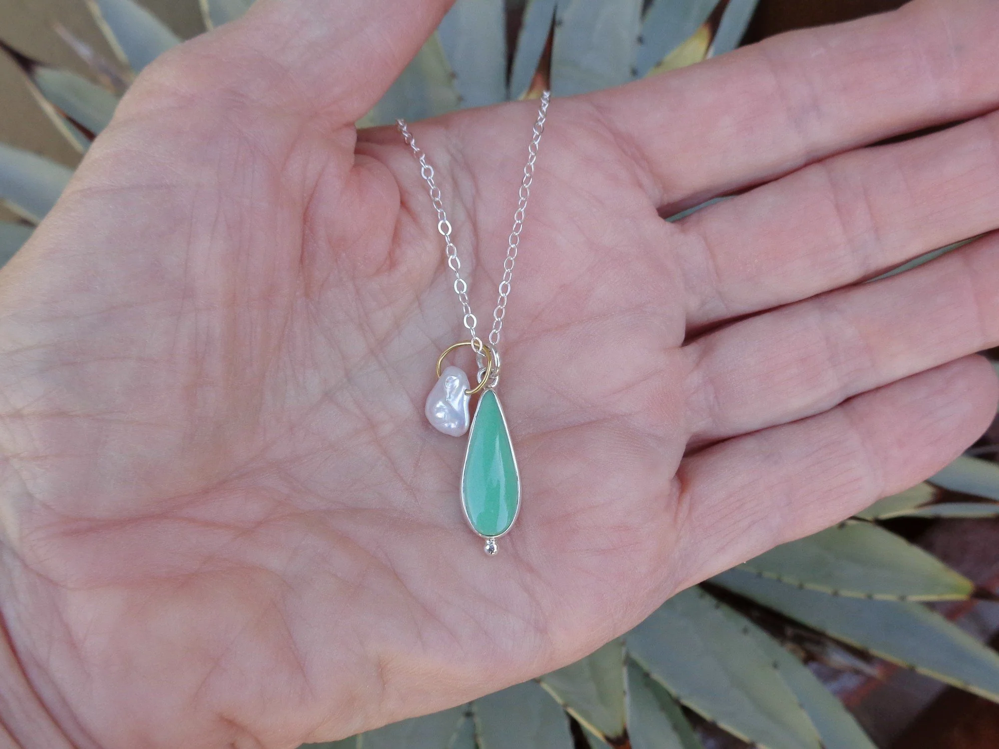 silver and 18k pendant with variscite and pearl x.jpg