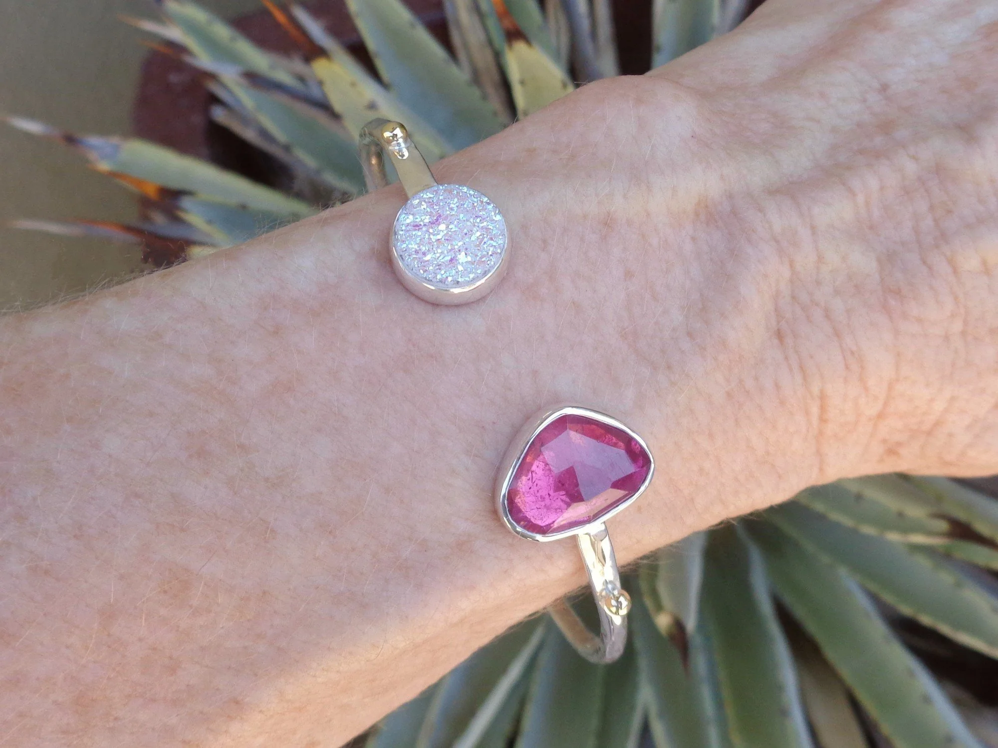 pretty pink and white stone cuff x.jpg