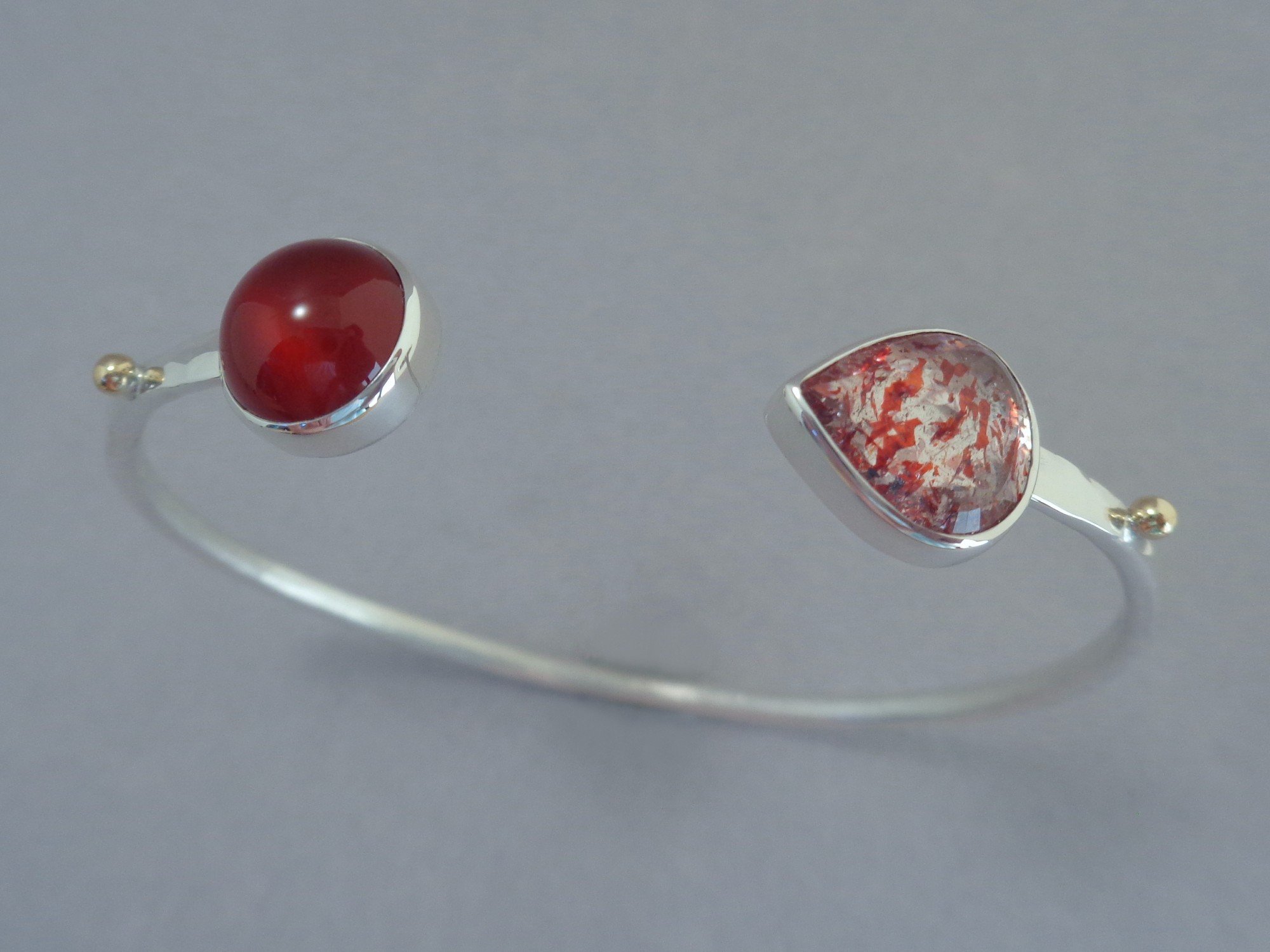 carnelian and lepidolite in quartz cuff x.jpg