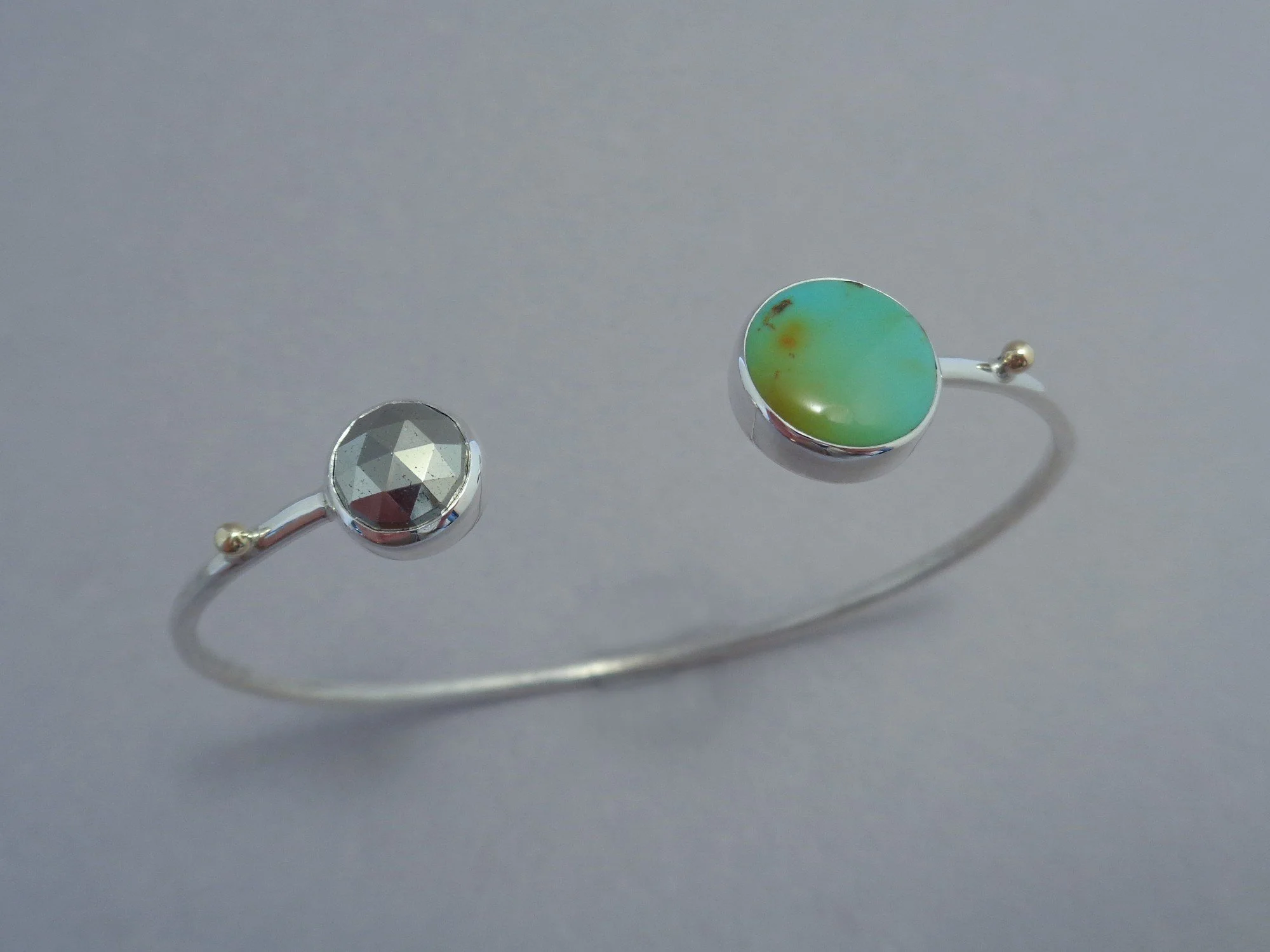 bracelet in sterling with turquoise and pyrite x.jpg