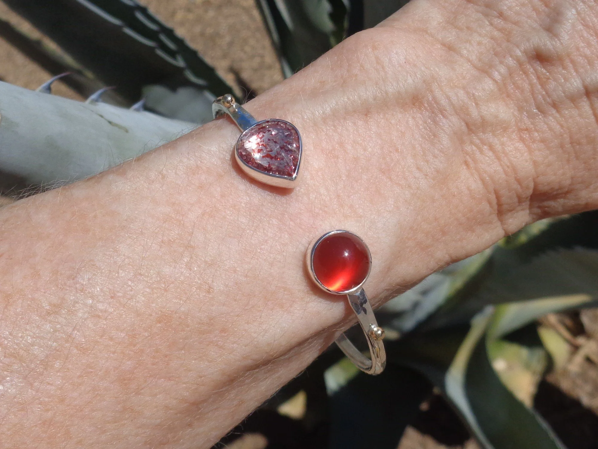 carnelian and strawberry quartz cuff x.jpg