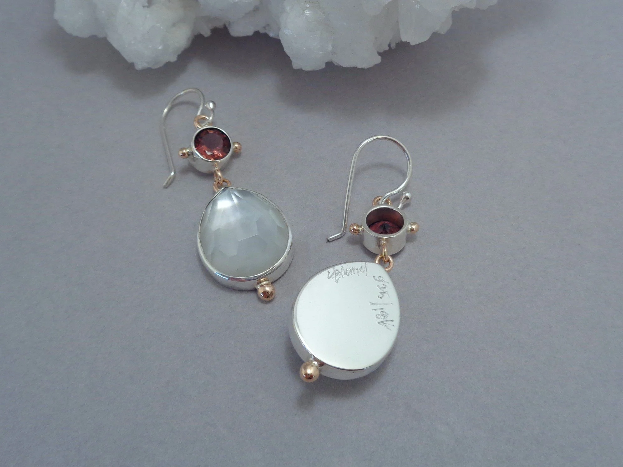 sterling and rose gold dangle earrings x.jpg