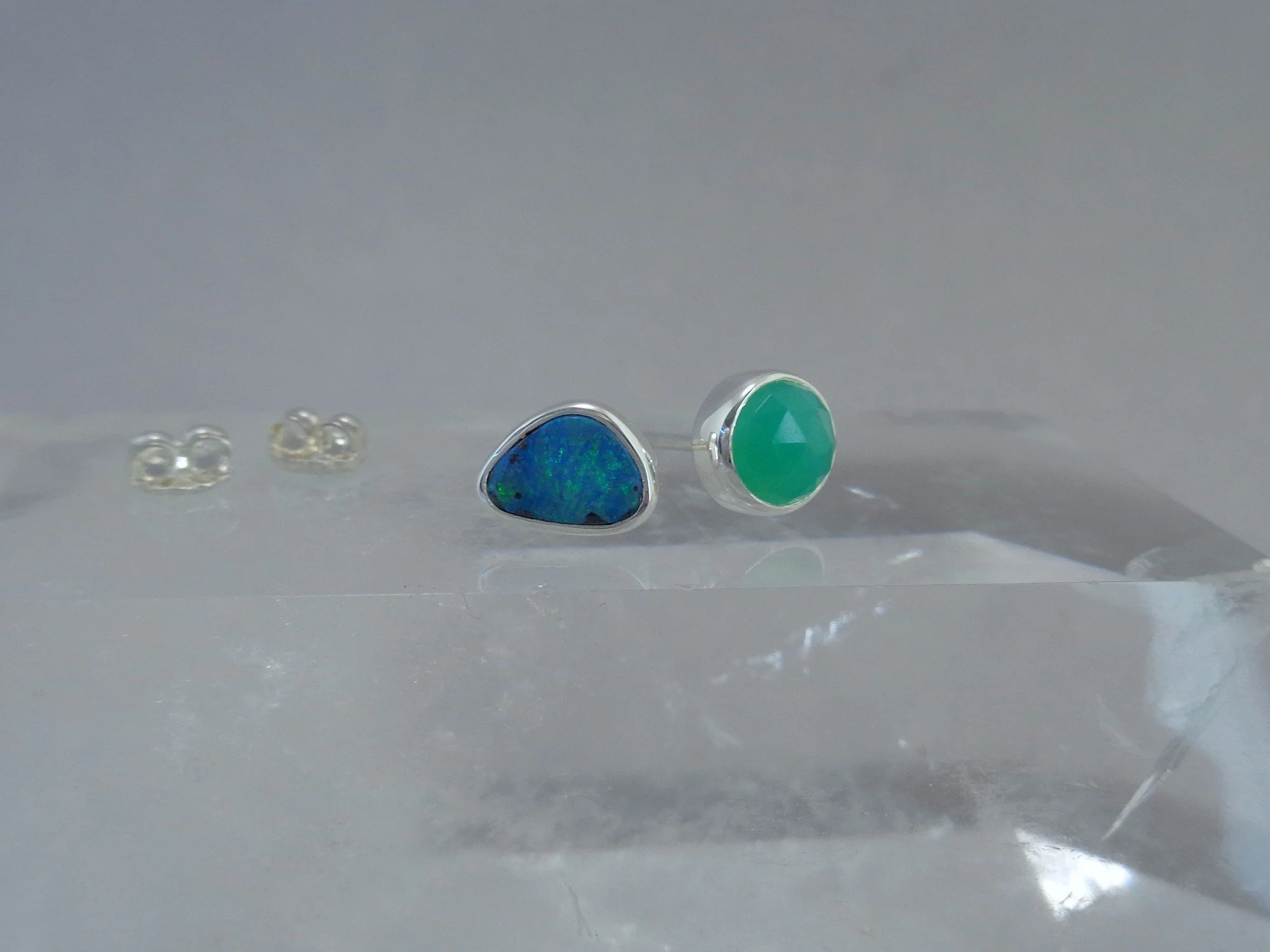 boulder opal and chrysoprase studs x.jpg