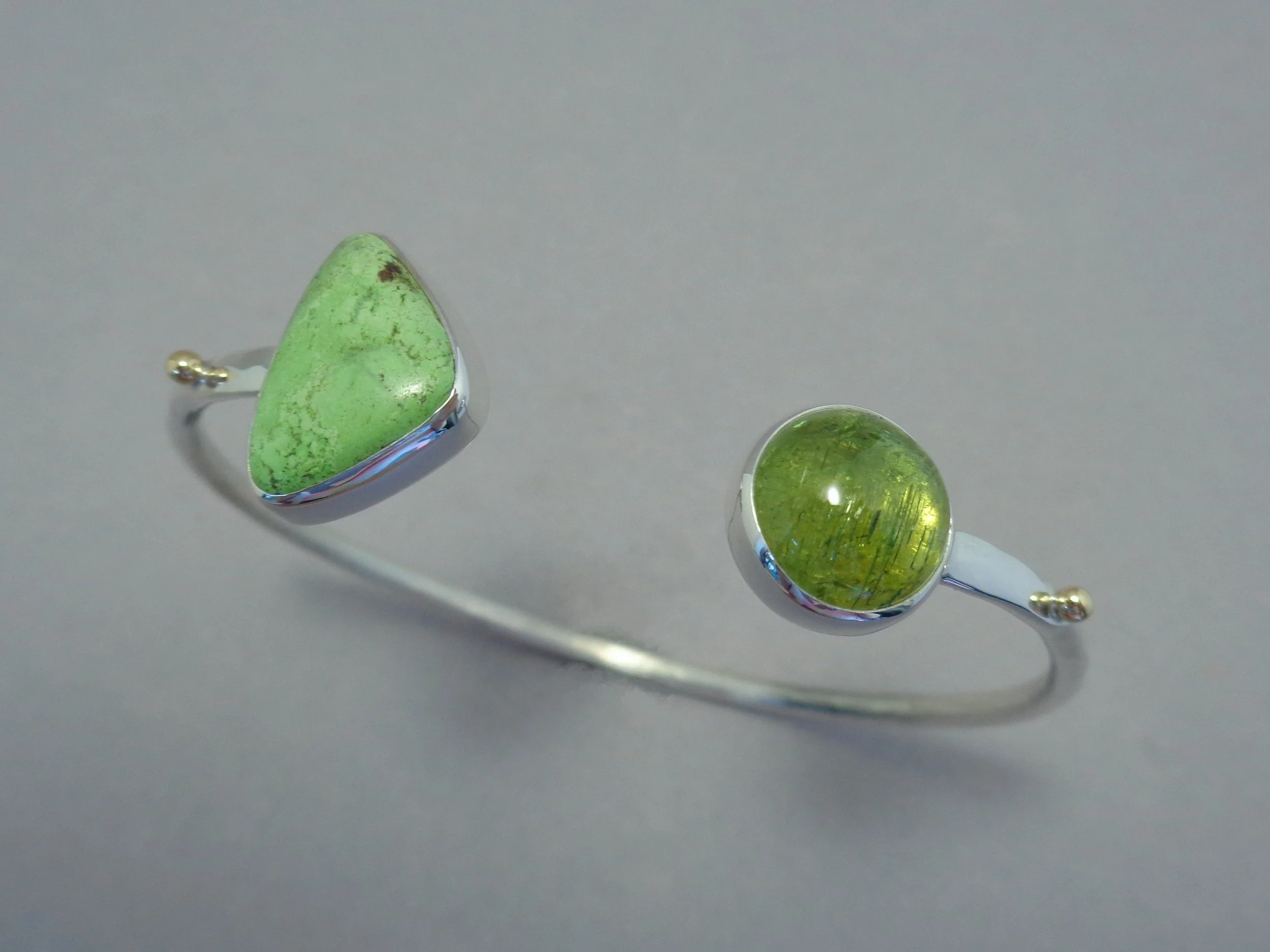 gaspeite and green tourmaline cuff.jpg