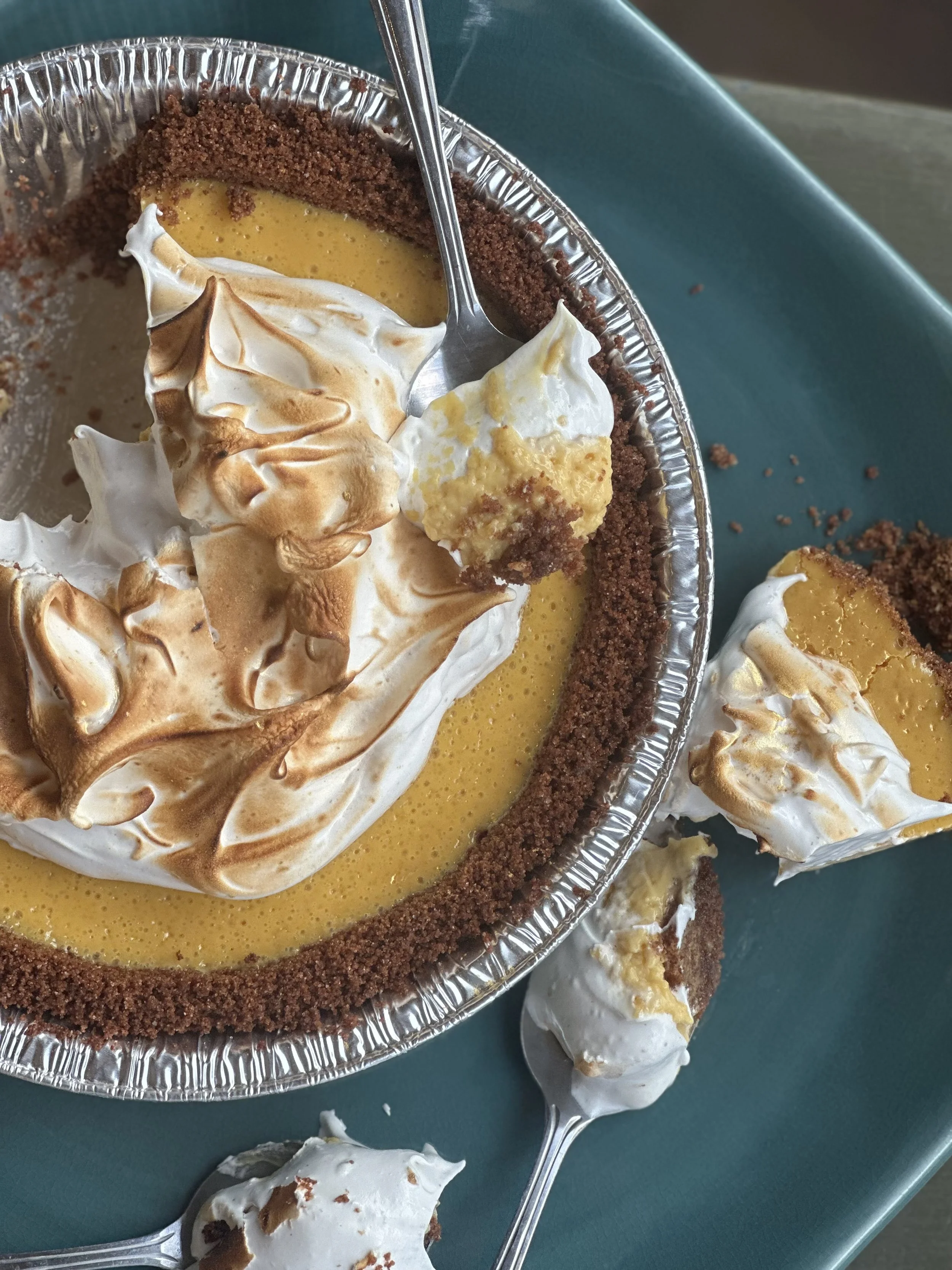 Passionfruit Pie with Homemade Graham Cracker Crust & Toasted Meringue