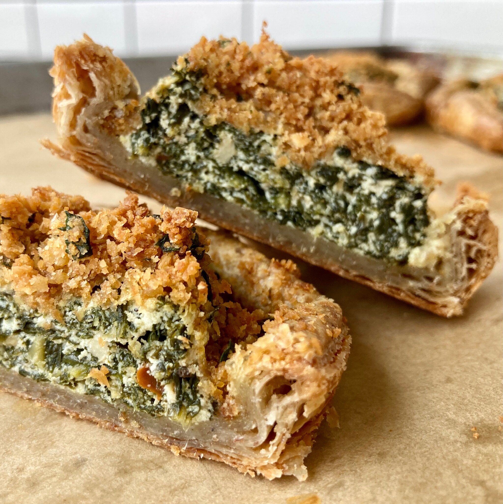 Ricotta Rustic with Greens and Garlic Herb Breadcrumbs