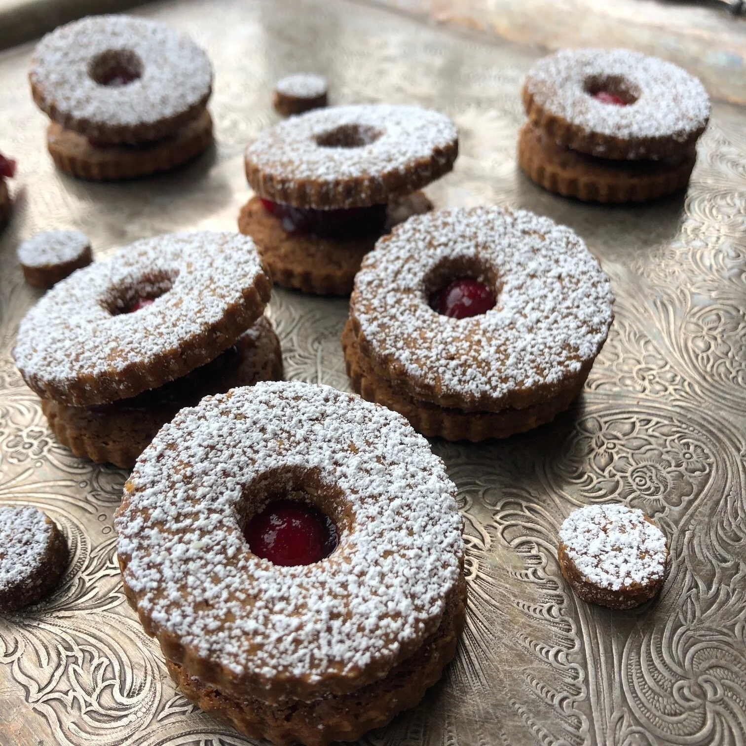 Raspberry Linzer and Biberle Cookies