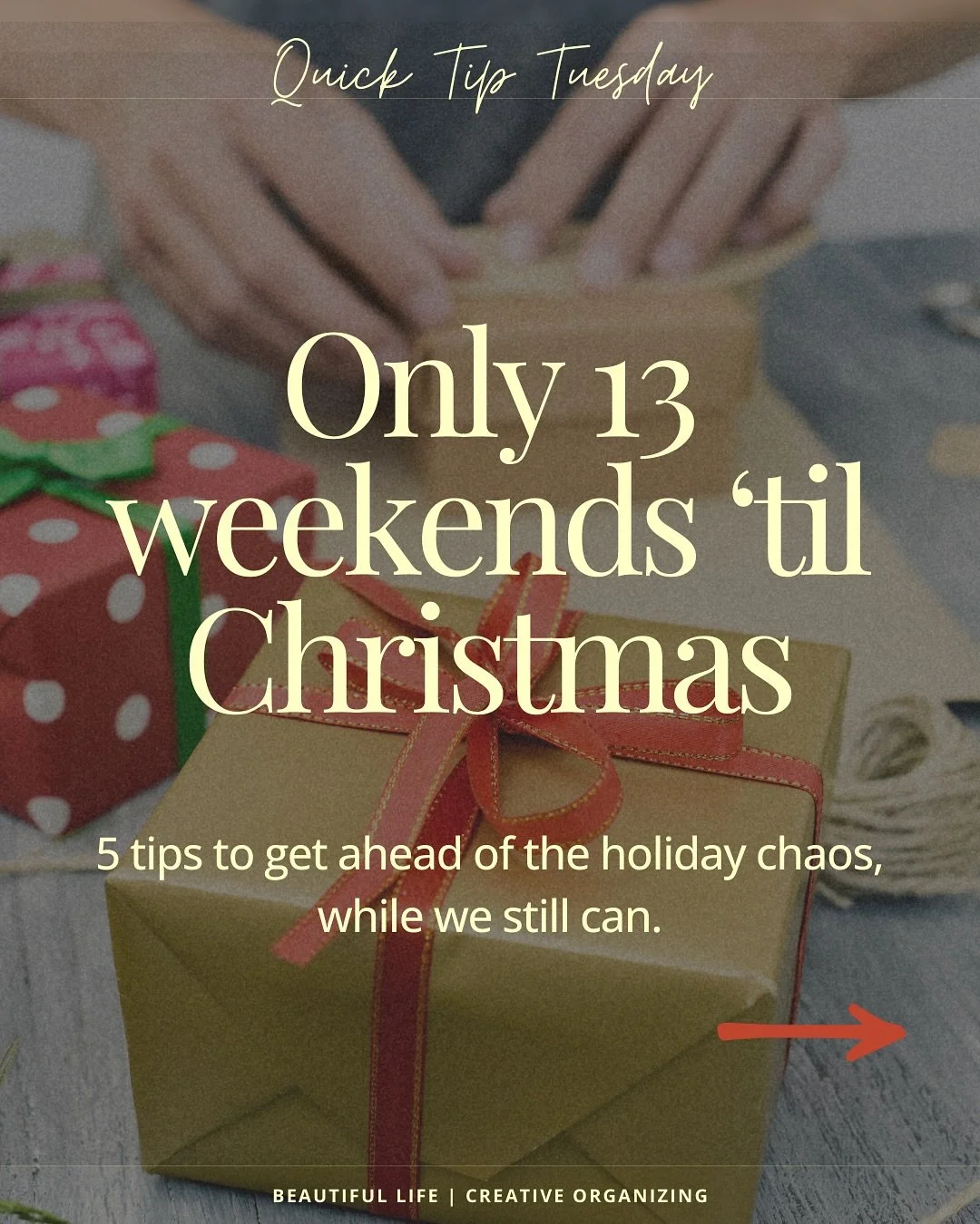 Let&rsquo;s be real&mdash;no one means to get overwhelmed during the holidays... but somehow it always happens.

There are 13 weekends until Christmas. Which means you still have time to actually prepare for the season you want&mdash;one that feels l