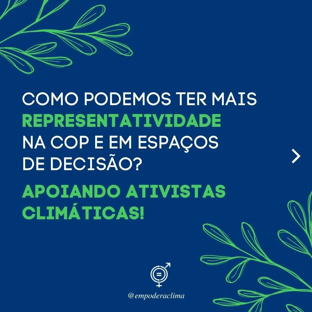 Estamos a caminho da COP27! Mas como podemos agir desde j&aacute; para demandarmos uma maior diversidade e presen&ccedil;a da juventude nesses grandes espa&ccedil;os de decis&atilde;o?

Apoiando ativistas locais e nacionais! 

Confere s&oacute; 3 ati