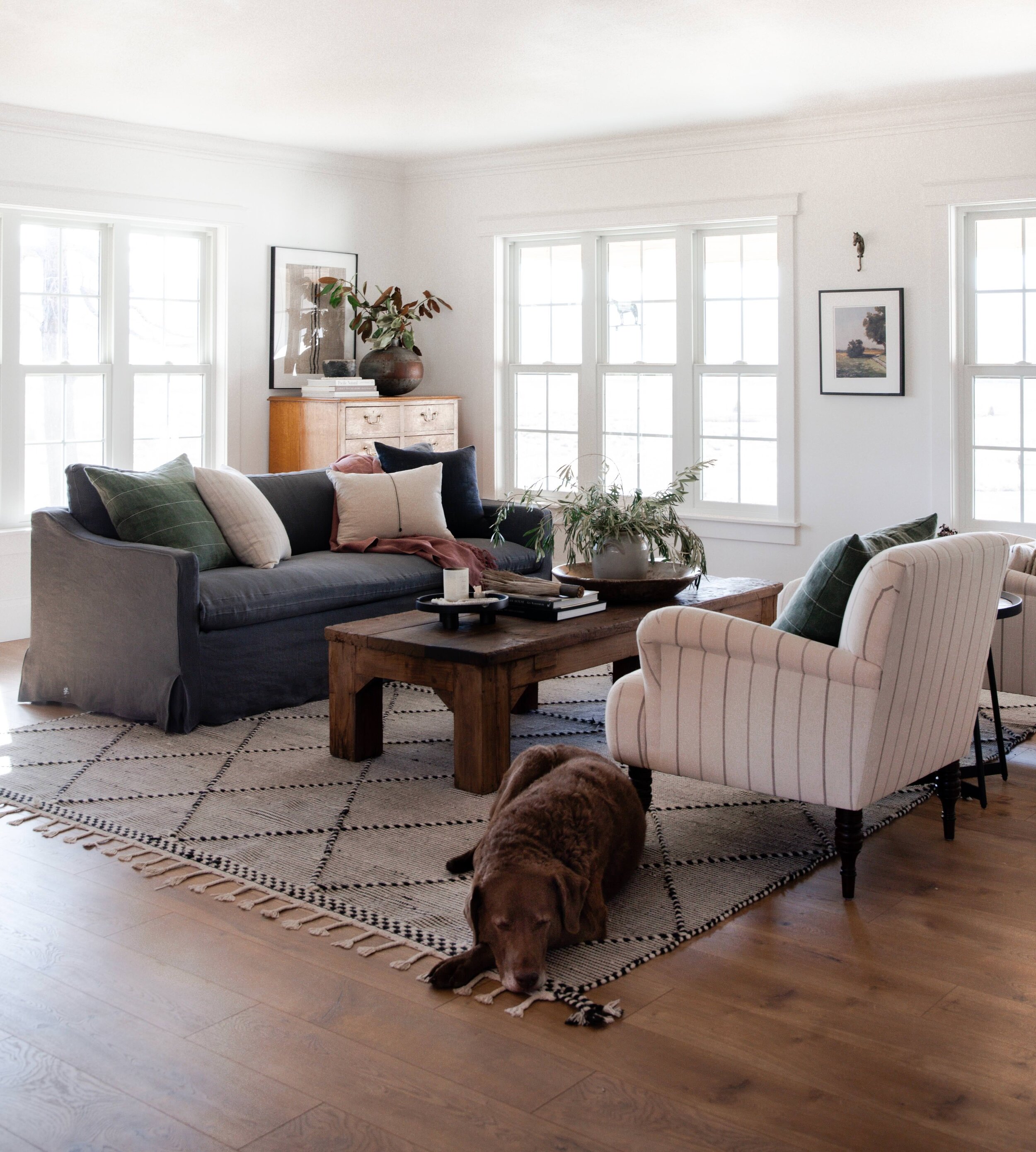 Earthy Living Room — Boxwood Avenue Interiors