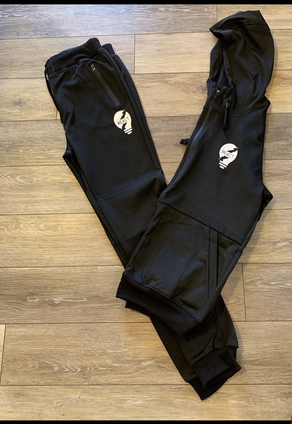 REACT Sweatsuit (Black/White Logo)