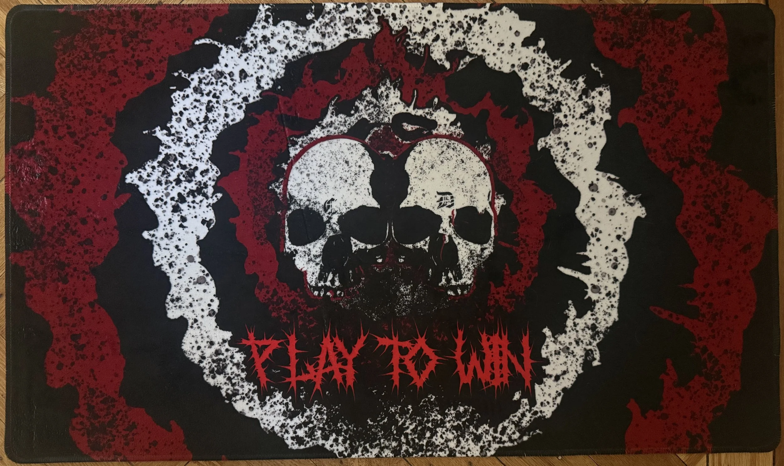 FUZZY SKULL Stitched Edge Playmat