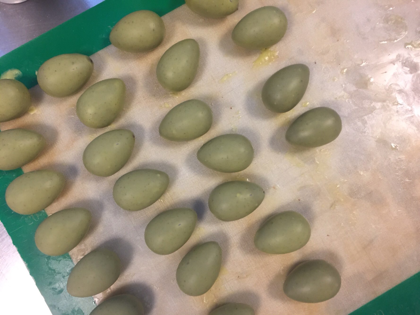 Green eggs in process