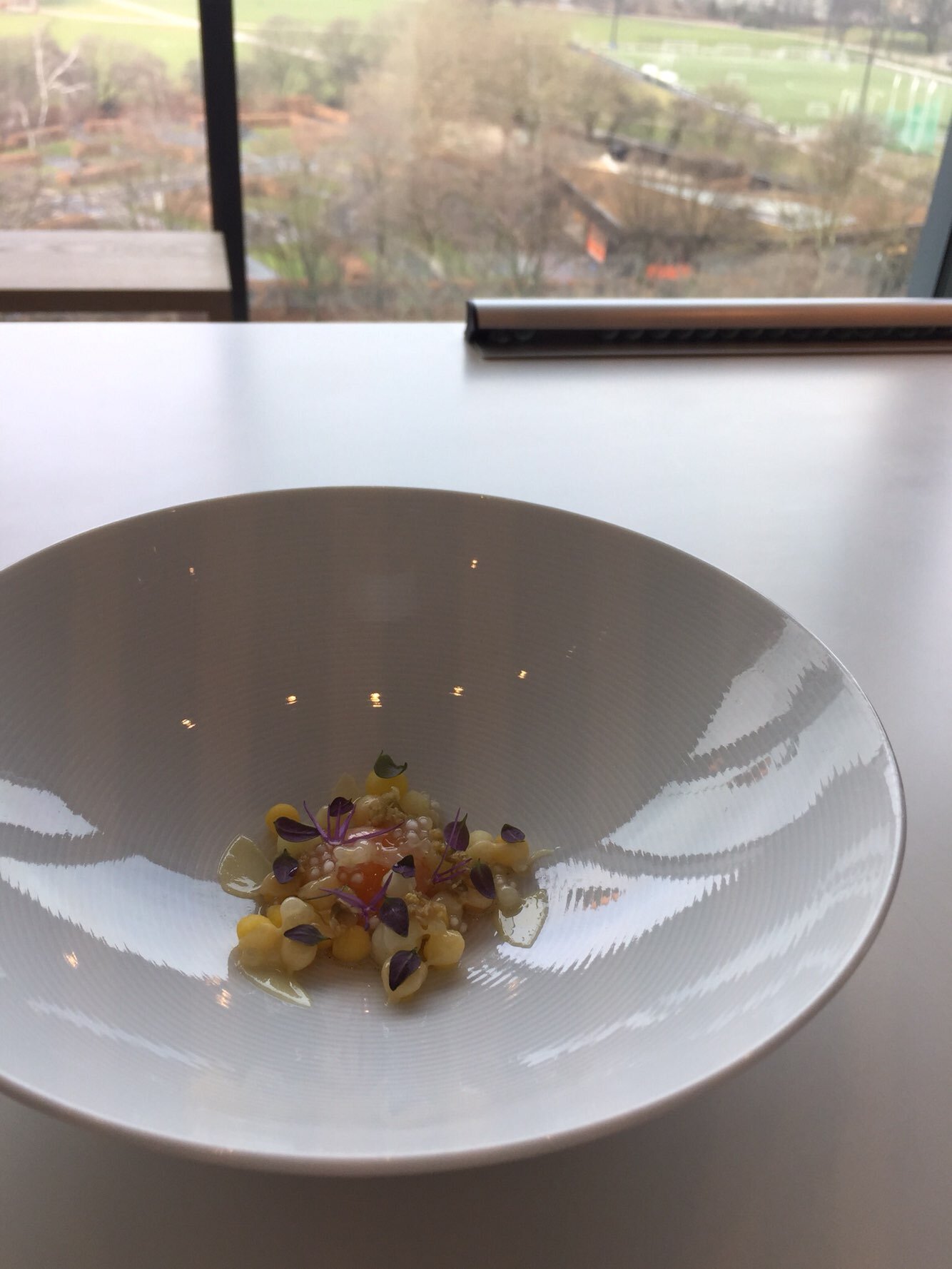 Biodynamuc carrot, smoked pork fat with quail eggs, vesterhavs cheese and thyme