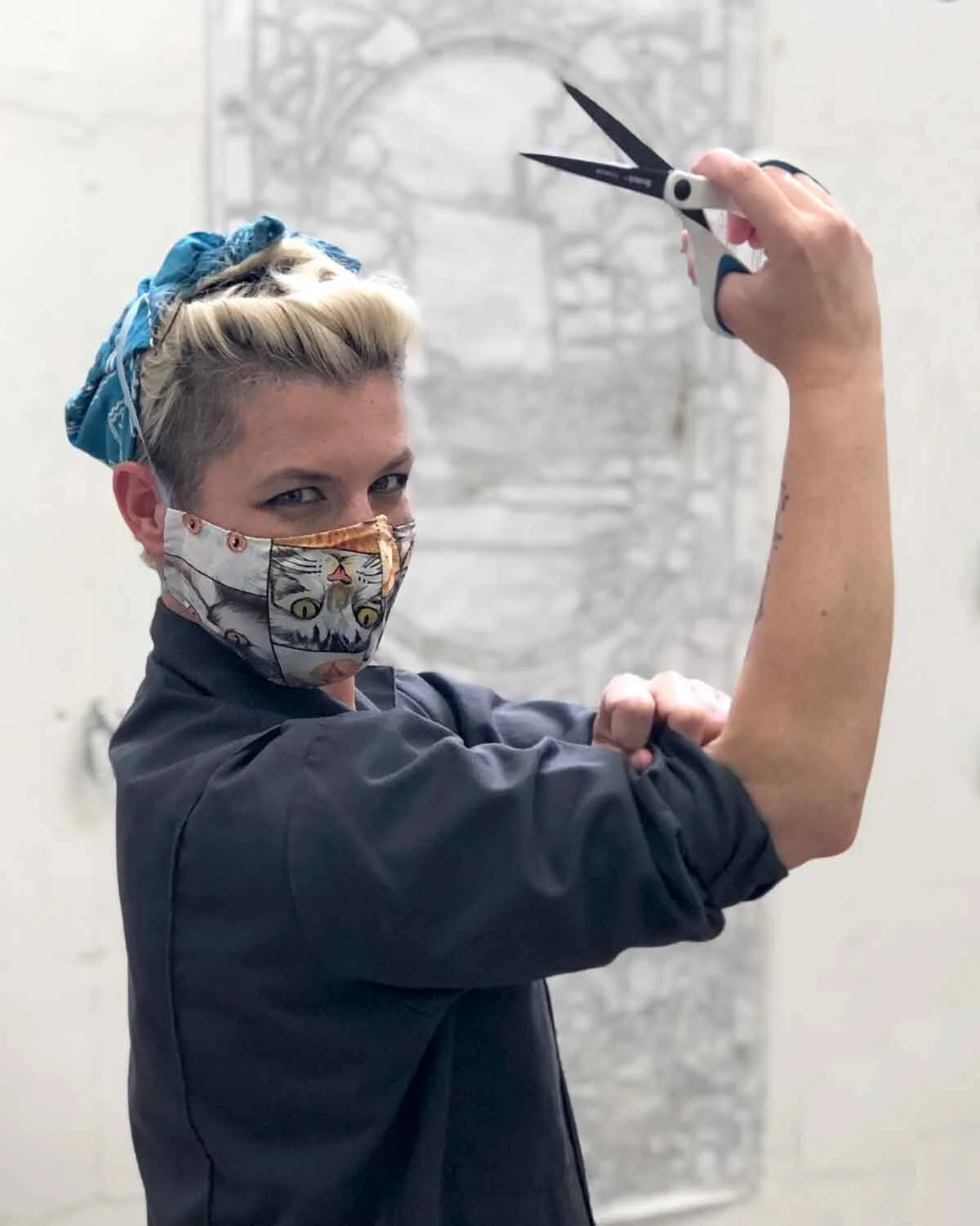 Local Oakland stained glass conservation studio pivots to make masks for those in need