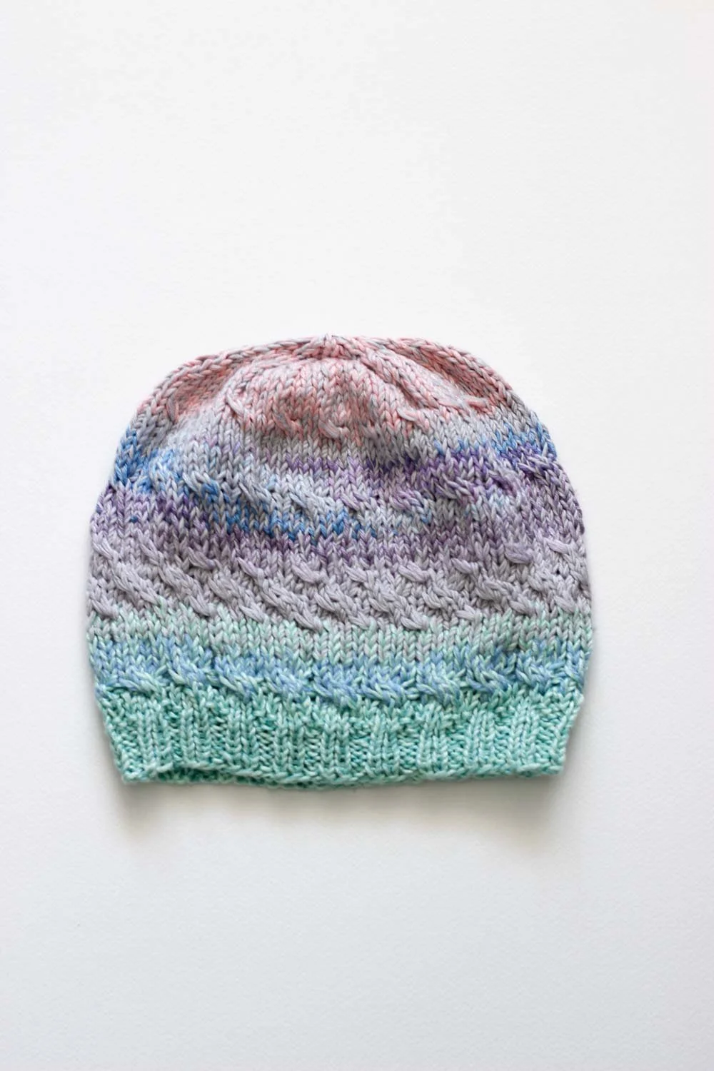 Hand Knitted Beanie Hat in Pastel 