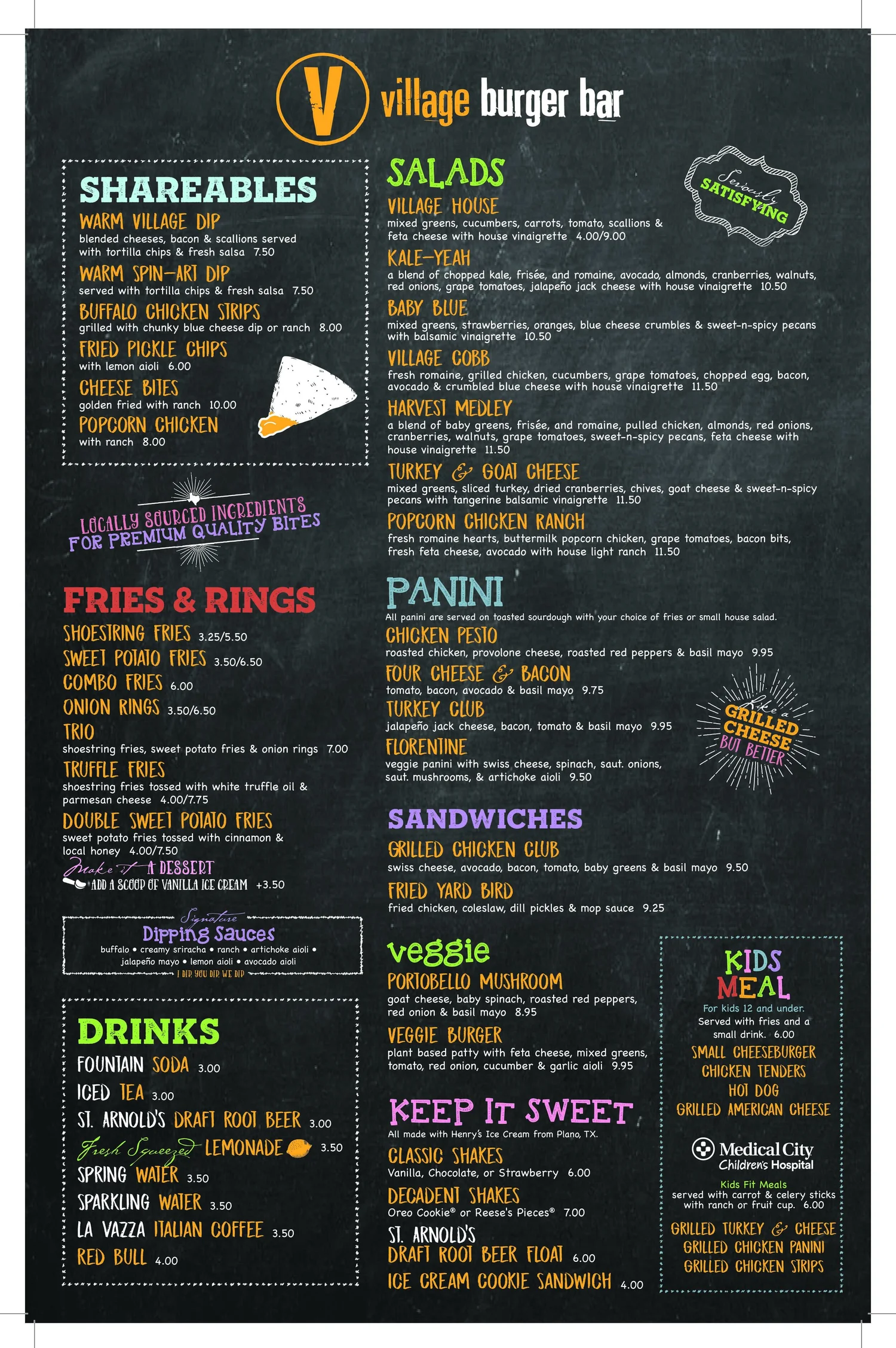 Our Menu — Village Burger Bar