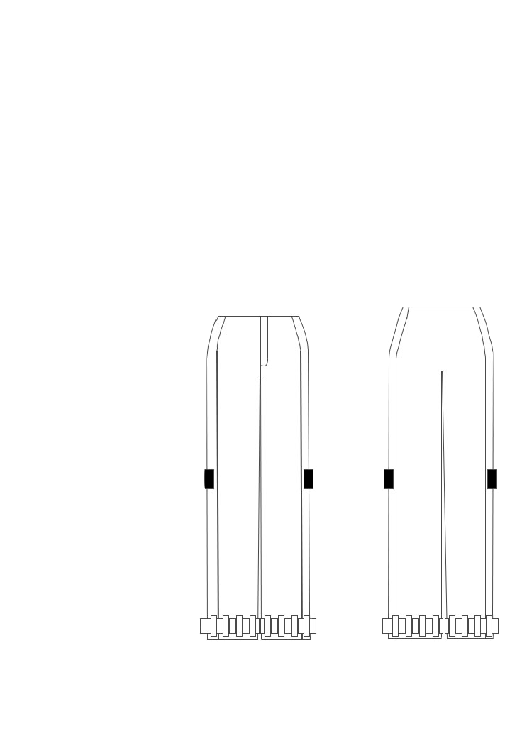 Flats for pants with buckles of the hems
Media: Photoshop