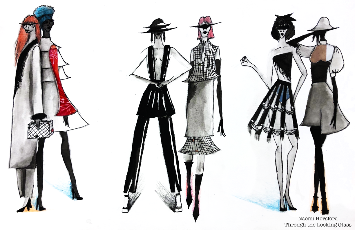 Media: Ink, Collage, and Color Pencil