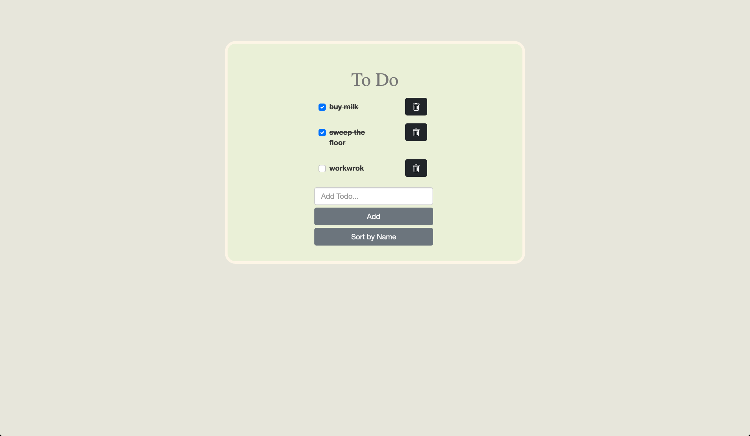 To Do List using React