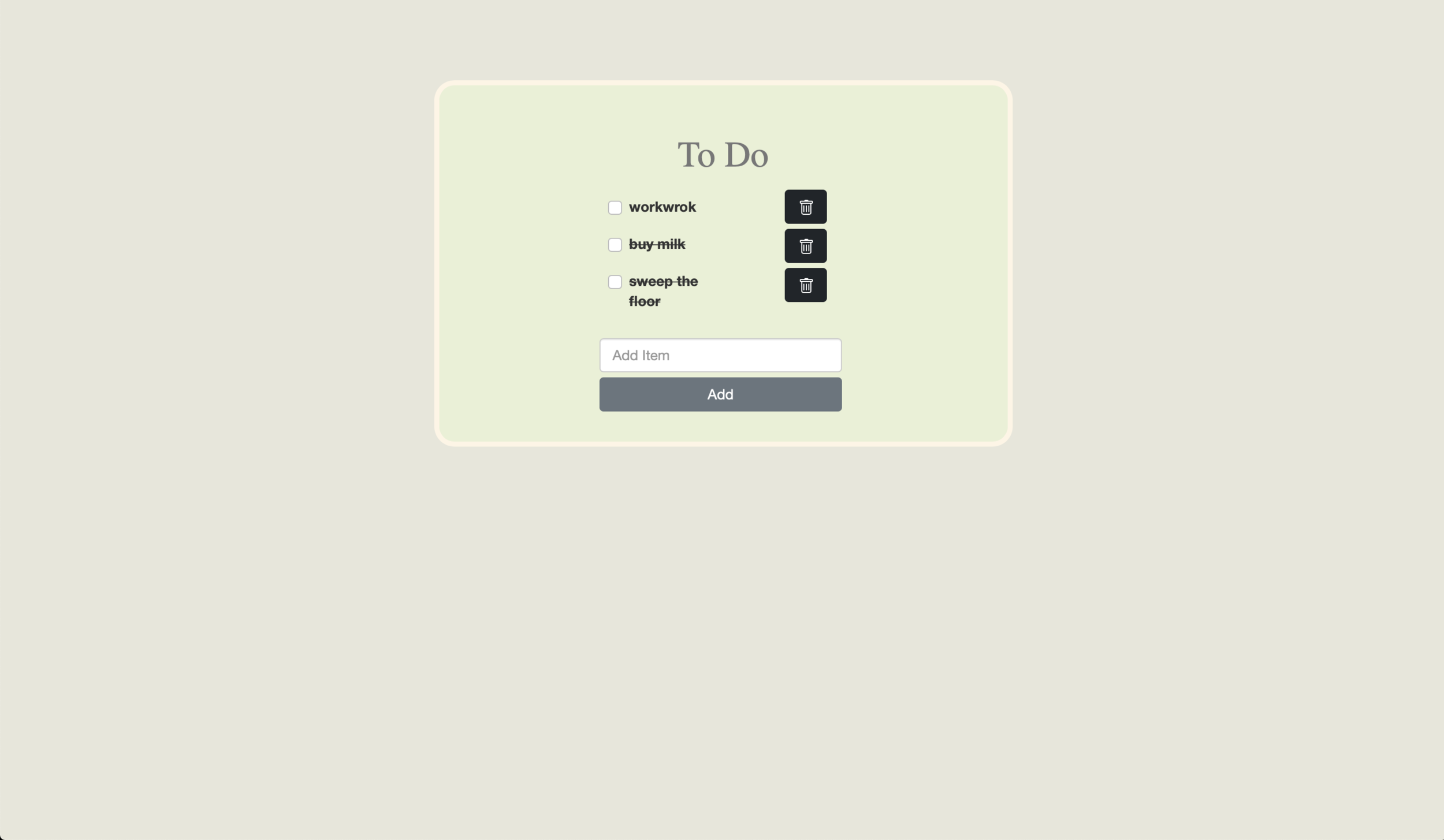 To Do List using Javascript