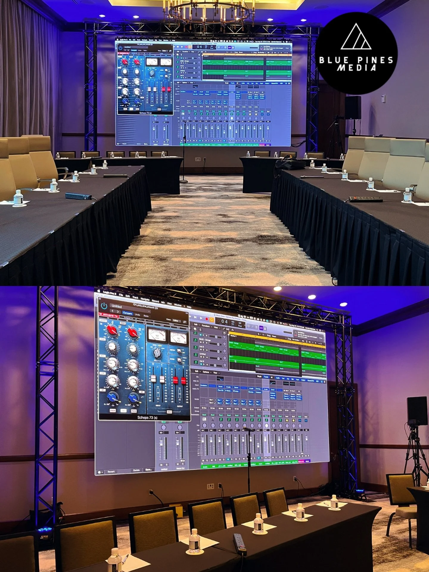 Loved this set we up made for our partners for , a great atmosphere to enjoy &amp; network . #bluepinesmedia #av #corporateevents #privateevents