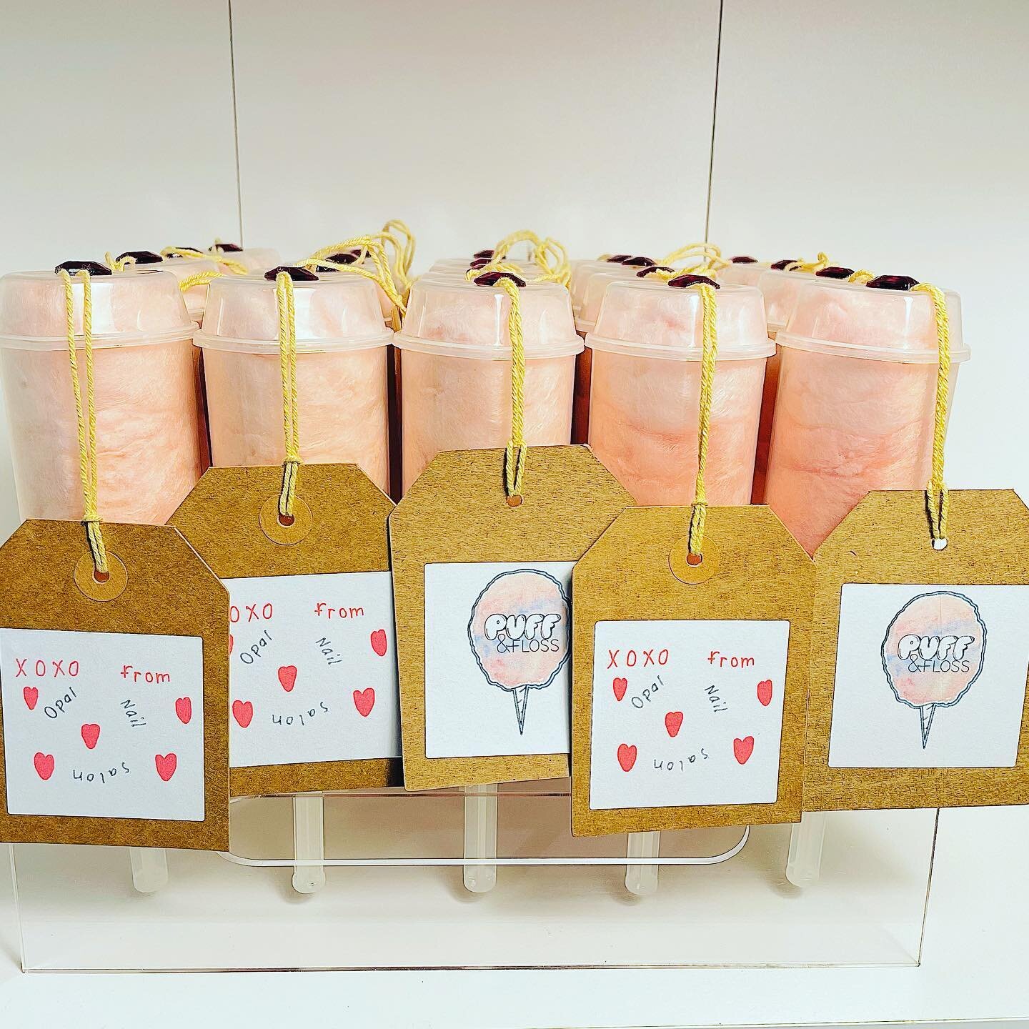 We&rsquo;d like to give a shout out to Opal Nail Studio for the sweet puff pop Valentine order. We LOVED finding these cute heart shaped puff pop containers, and the heart rhinestones really brought the flair! @opalstudioseattle is an AMAZING nail st