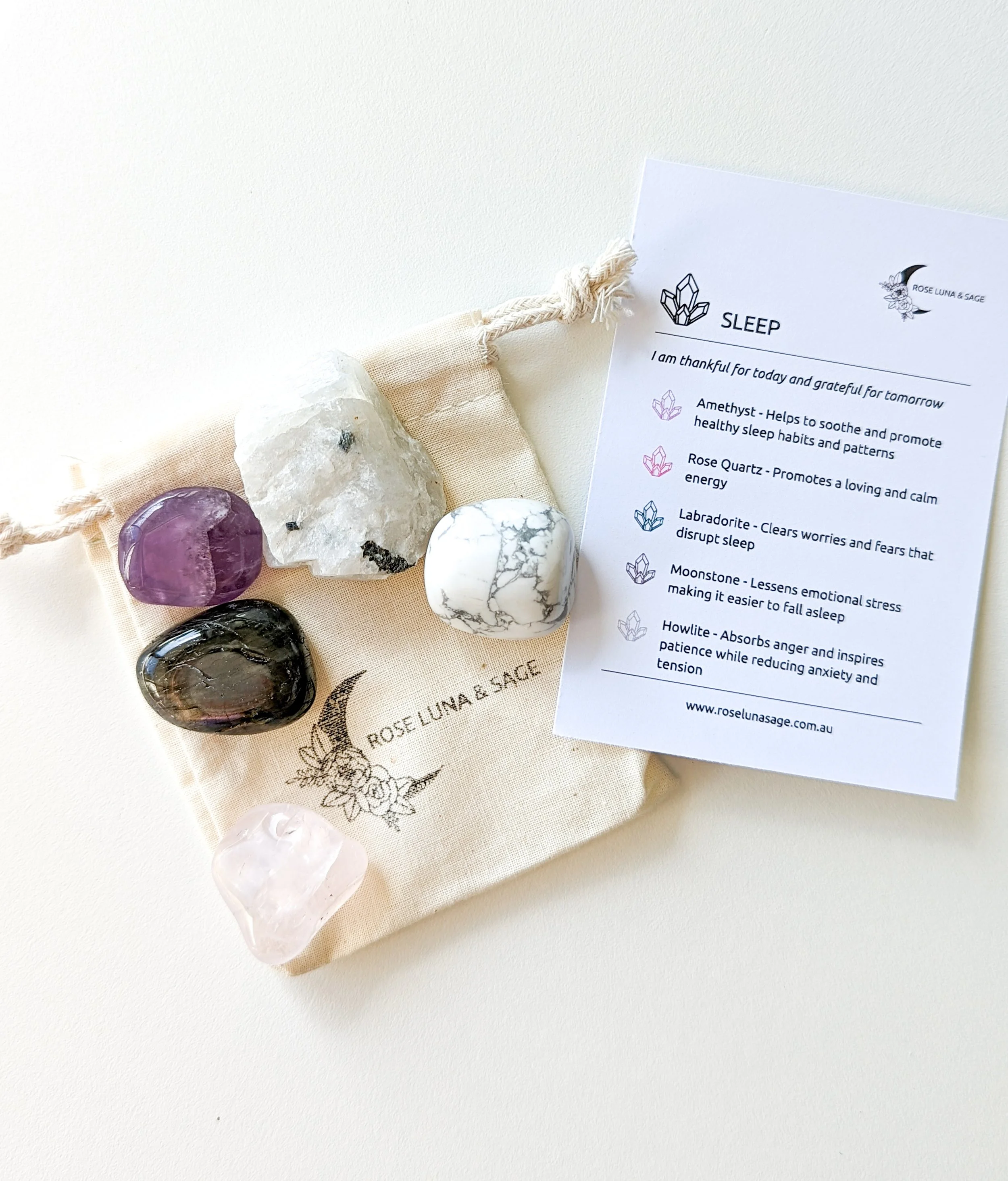 Crystals for sleep, crystals for anxiety, crystals for Abundance, crystals kits, cleanse and co, unearthed crystals. ethical crystals Australia.