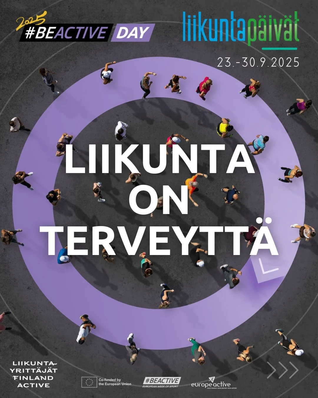Fyysinen aktiivisuus on keino ehk&auml;ist&auml; kansansairauksia, ja liikkumisella on hyvinvointia edist&auml;vi&auml; sek&auml; terveytt&auml; parantavia vaikutuksia my&ouml;s sairauden aikana ja sen j&auml;lkeen.
 
Liikutaan yhdess&auml; &ndash; t