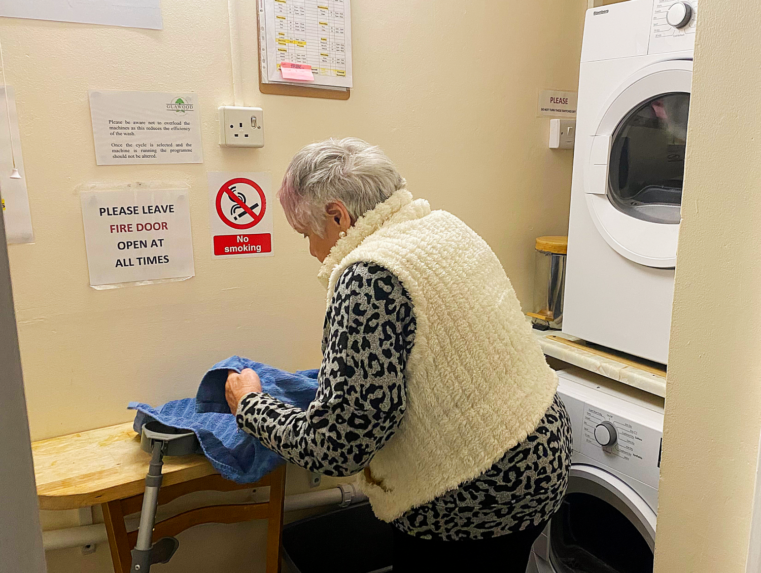 Glawood House communal laundry facility