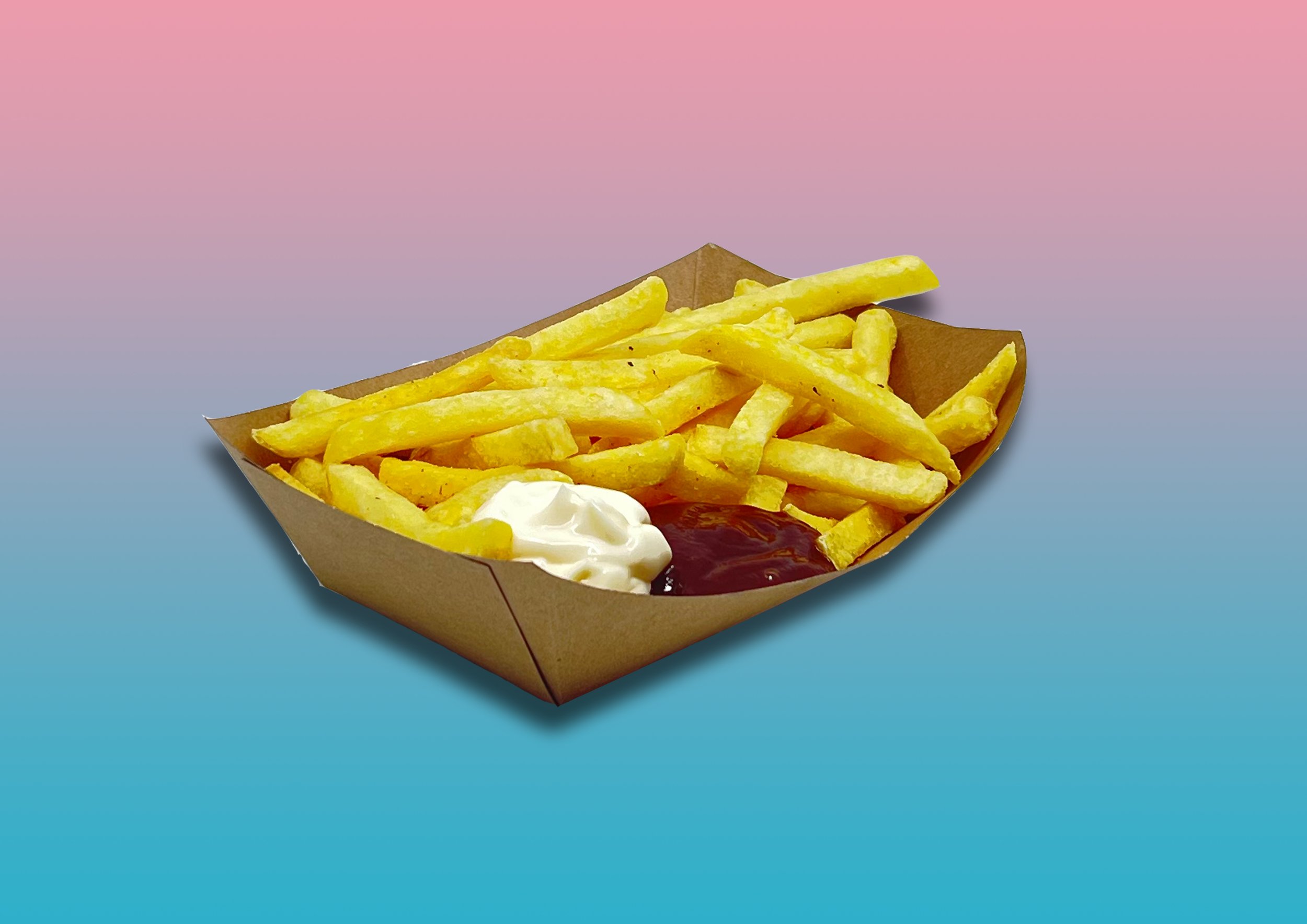 Pommes Schranke – Ketchup und/oder Mayo