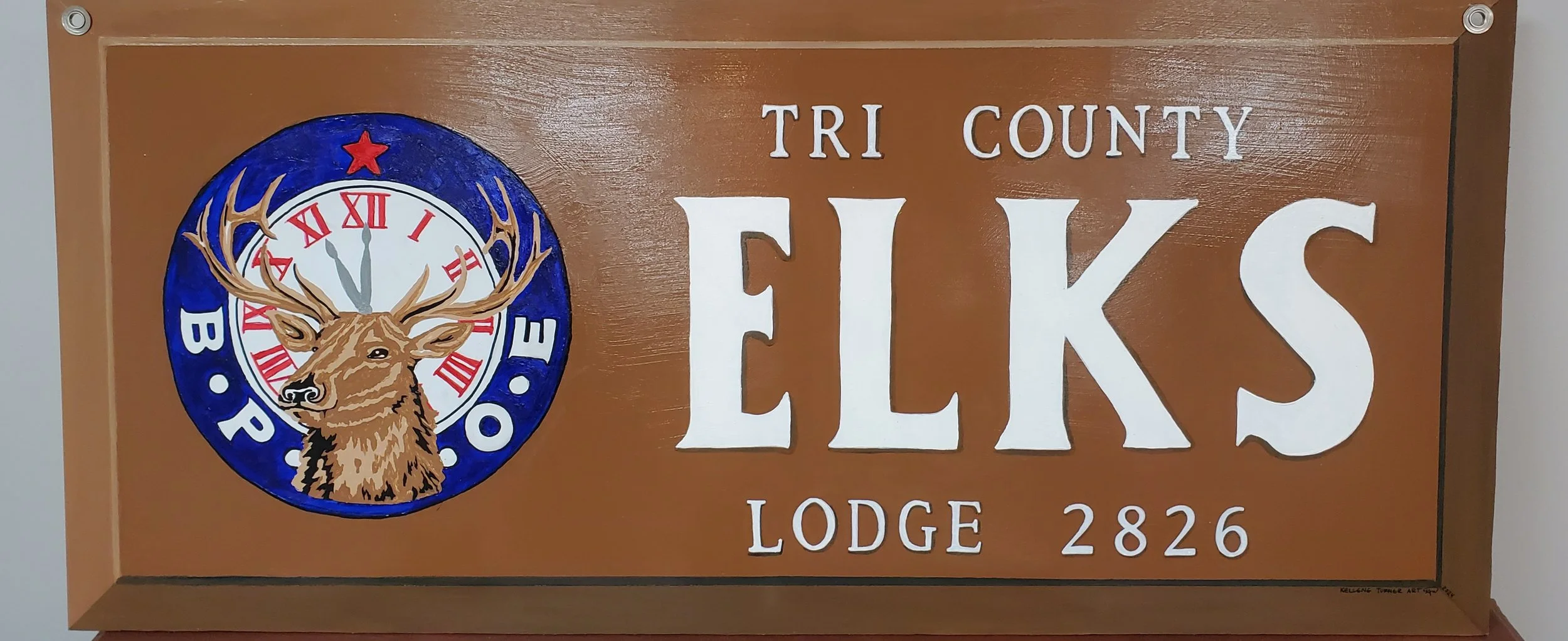 Hand Painted Tri-County Elks Lodge Sign 2024, Corbin, KY