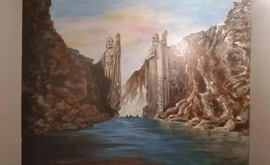 KTurner 2017 Lord of The Rings Interior Mural, Private residence, Raleigh, NC