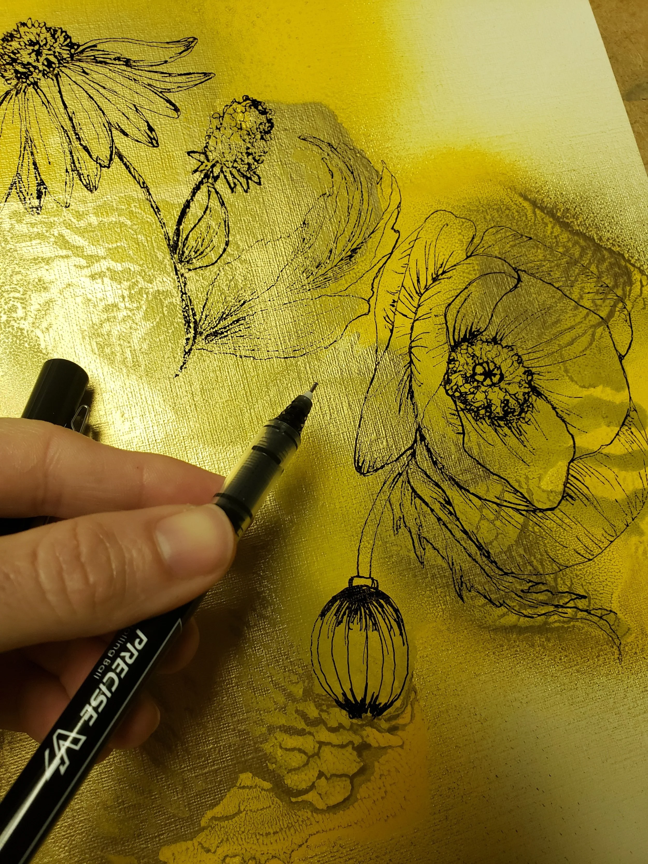 Original works mixed media detail from Kellene Turner Art